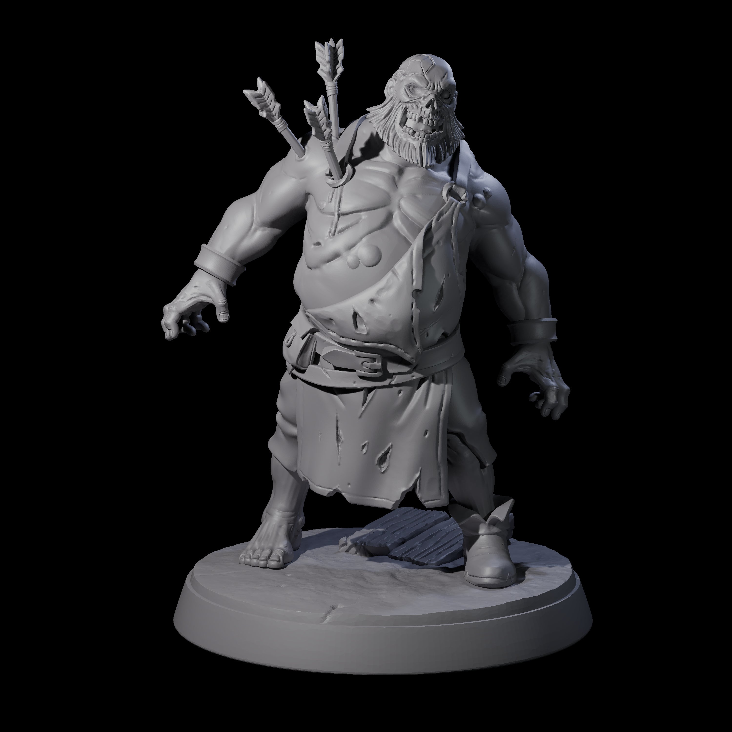 Smelly Bloated Zombie Shamblers Miniature for Dungeons and Dragons, Pathfinder or other TTRPGs