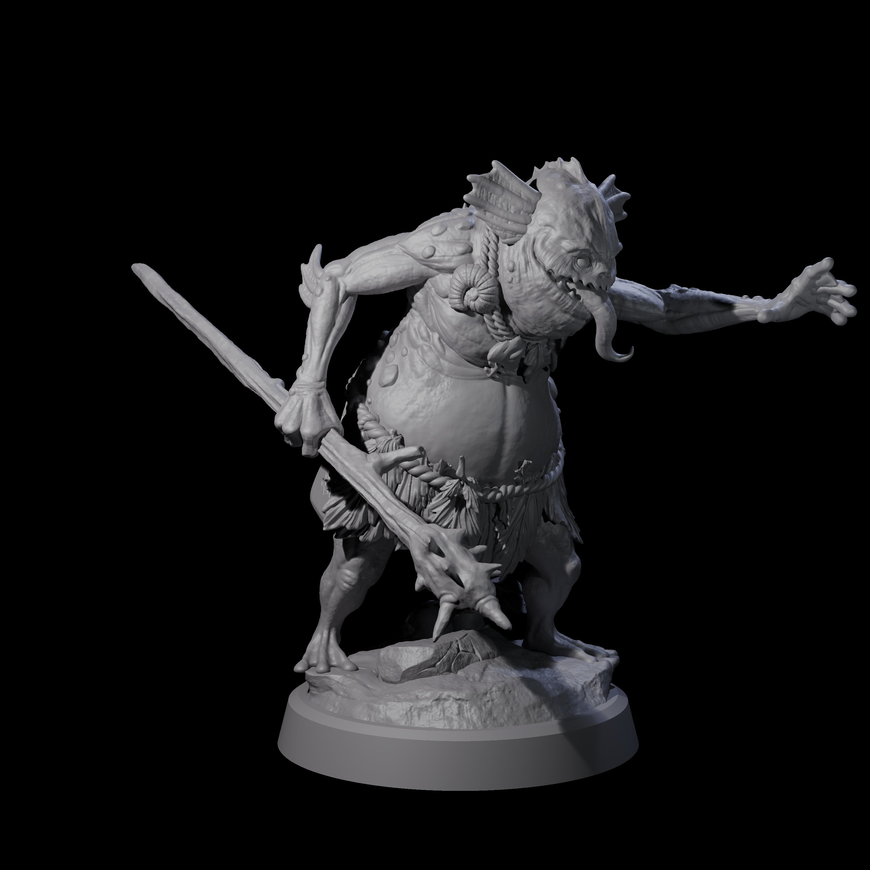 Smelly Kua-Toa Mystic A Miniature for Dungeons and Dragons, Pathfinder or other TTRPGs