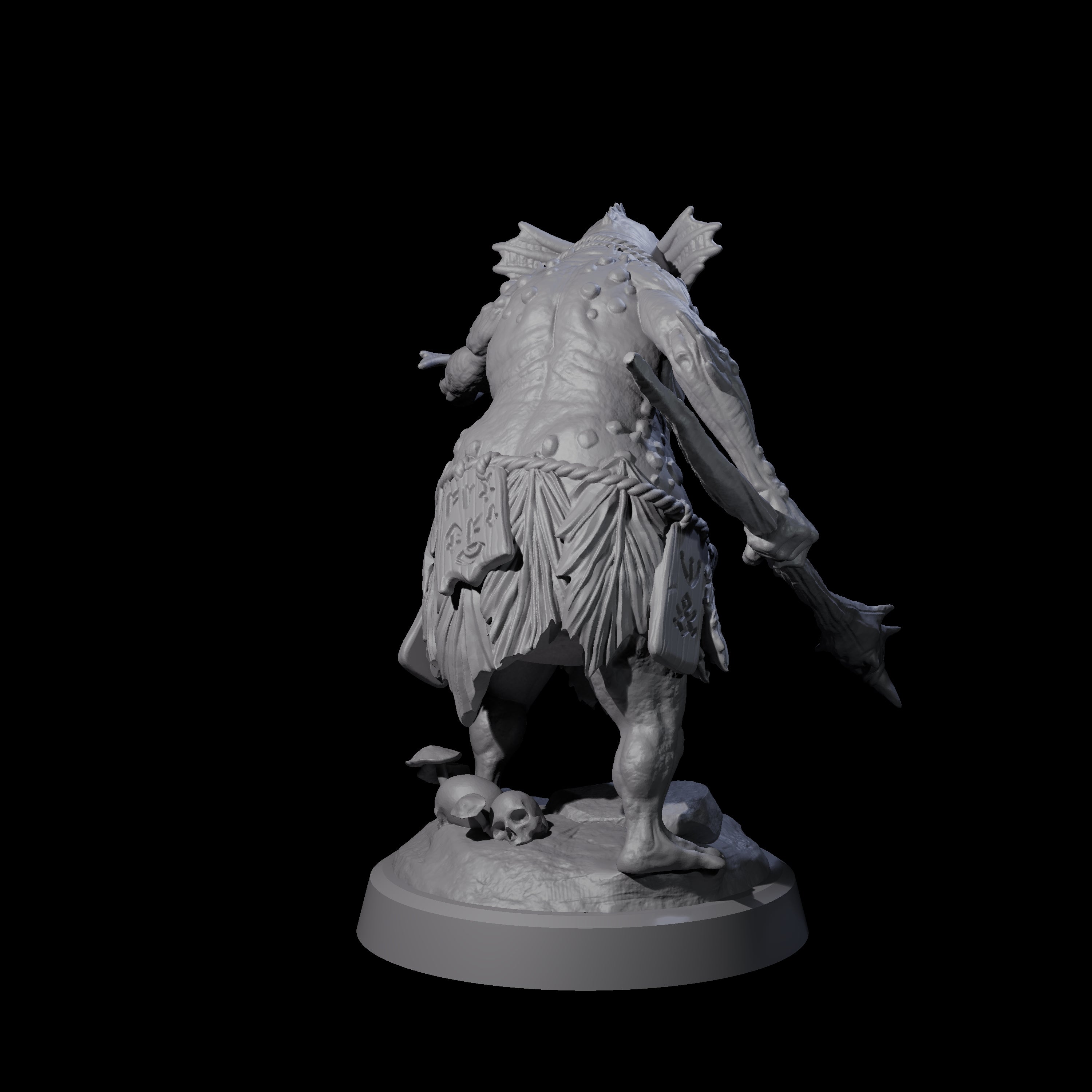 Smelly Kua-Toa Mystic A Miniature for Dungeons and Dragons, Pathfinder or other TTRPGs