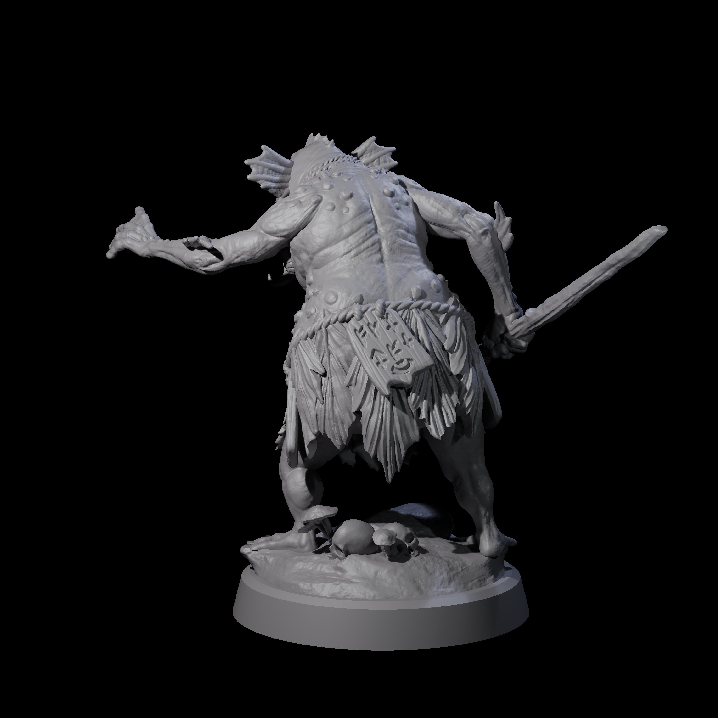 Smelly Kua-Toa Mystic A Miniature for Dungeons and Dragons, Pathfinder or other TTRPGs