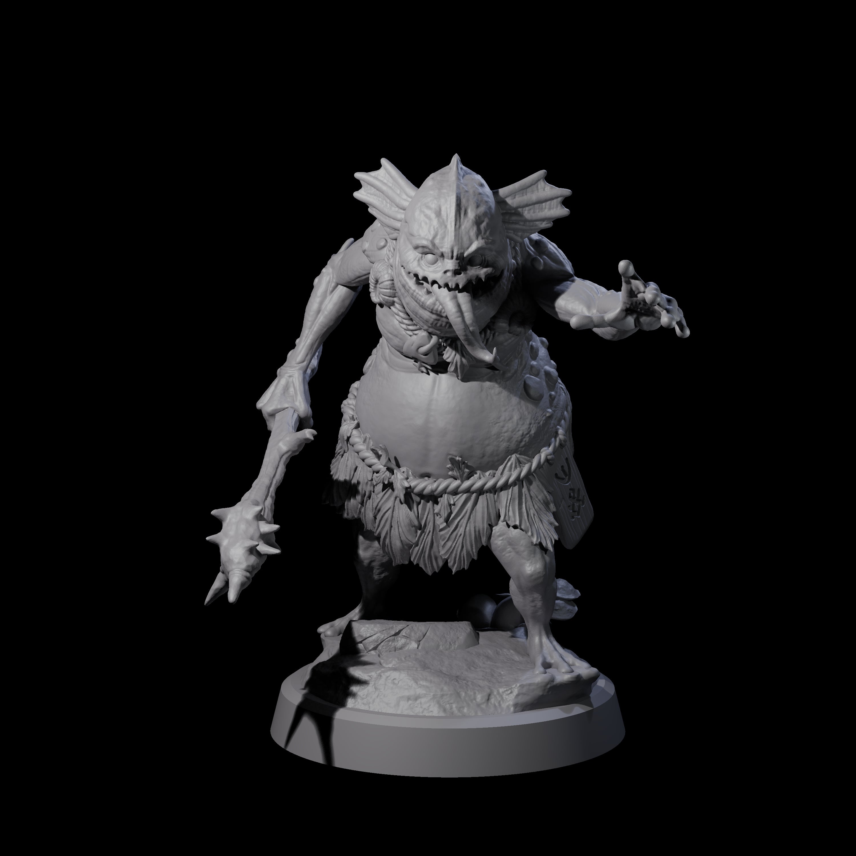 Smelly Kua-Toa Mystic A Miniature for Dungeons and Dragons, Pathfinder or other TTRPGs