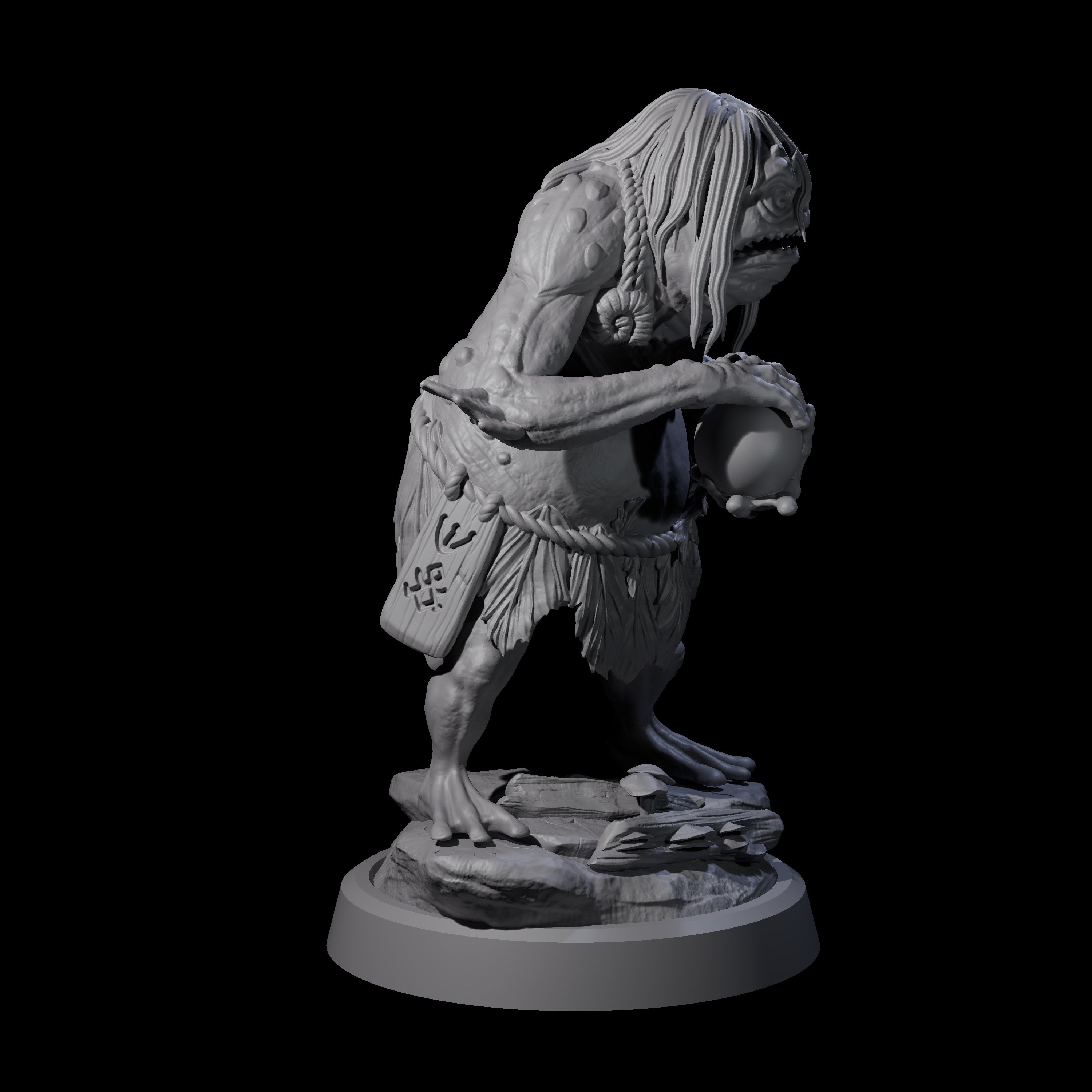 Smelly Kua-Toa Mystic B Miniature for Dungeons and Dragons, Pathfinder or other TTRPGs