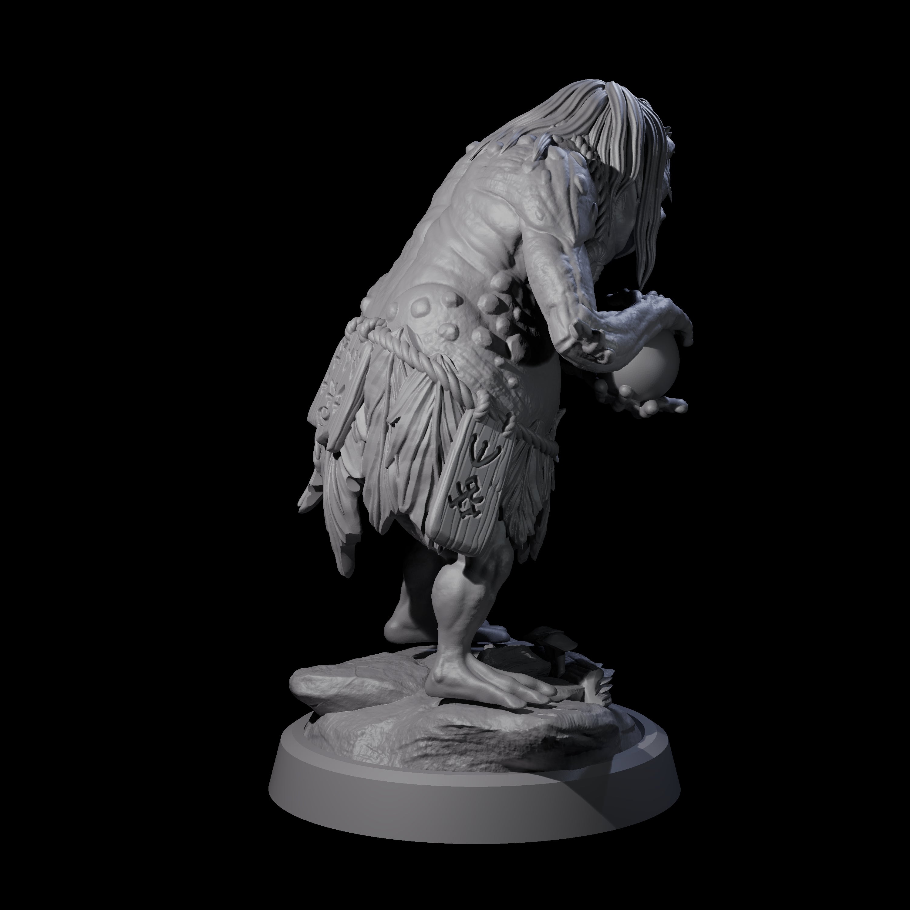 Smelly Kua-Toa Mystic B Miniature for Dungeons and Dragons, Pathfinder or other TTRPGs
