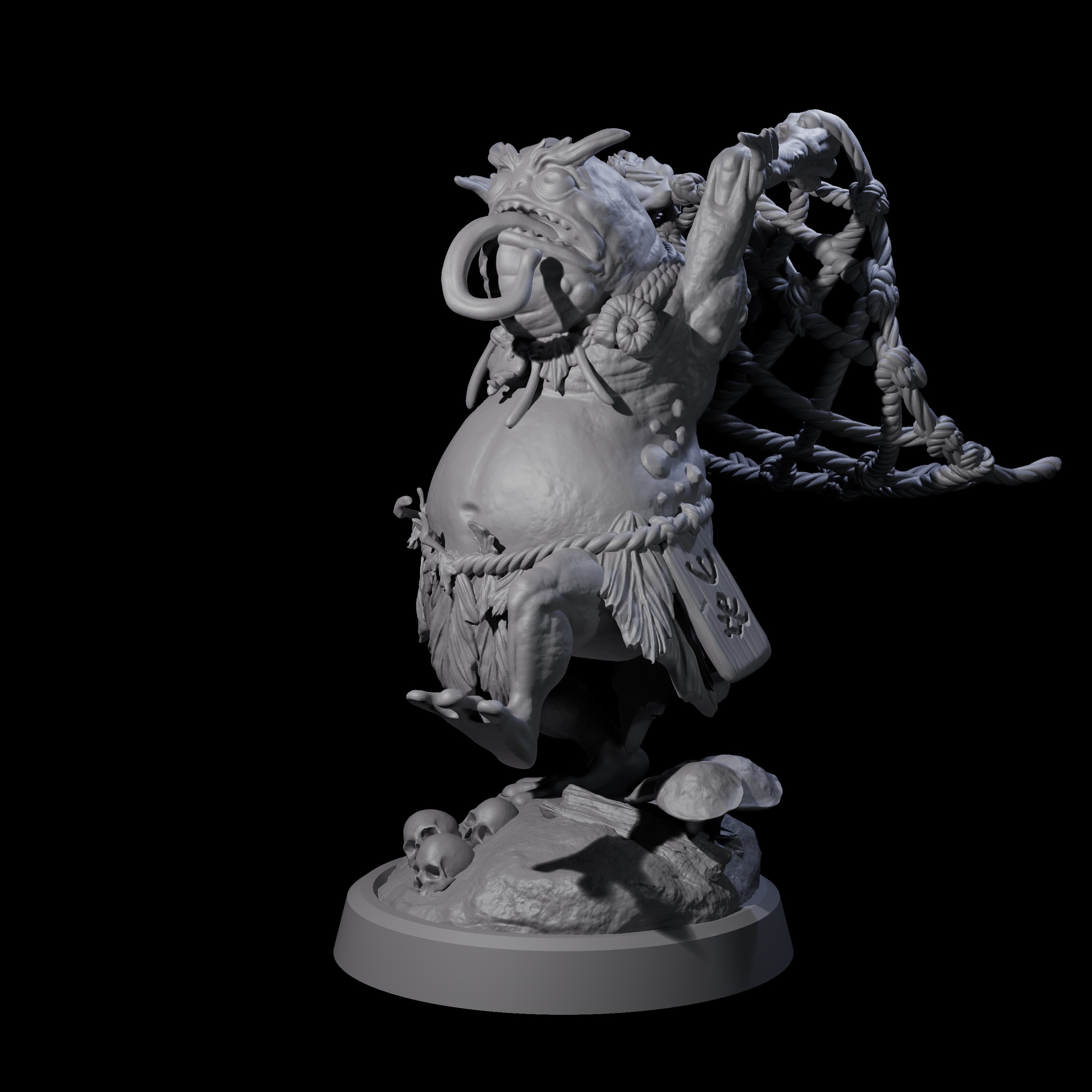 Smelly Kua-Toa Mystic C Miniature for Dungeons and Dragons, Pathfinder or other TTRPGs