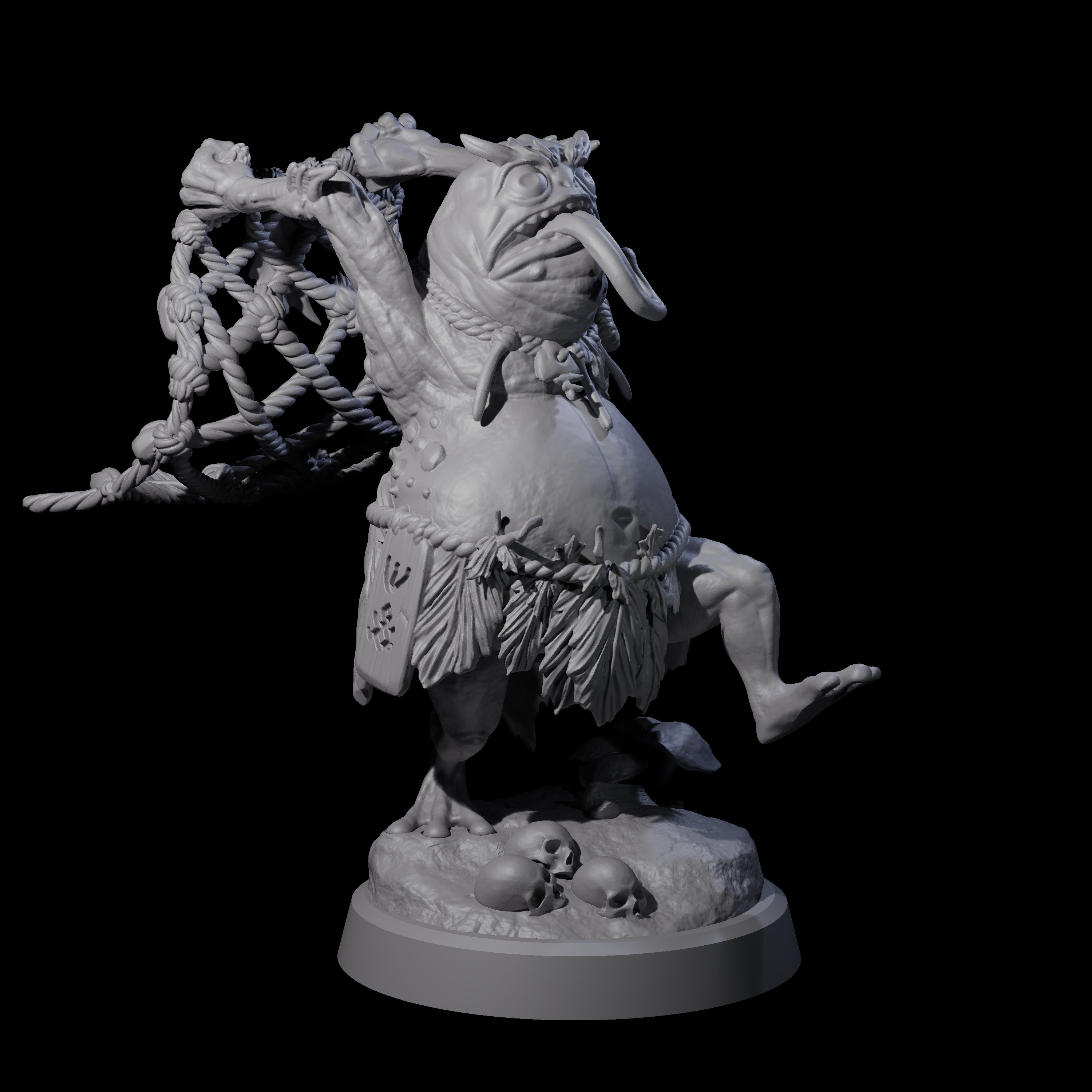 Smelly Kua-Toa Mystic C Miniature for Dungeons and Dragons, Pathfinder or other TTRPGs