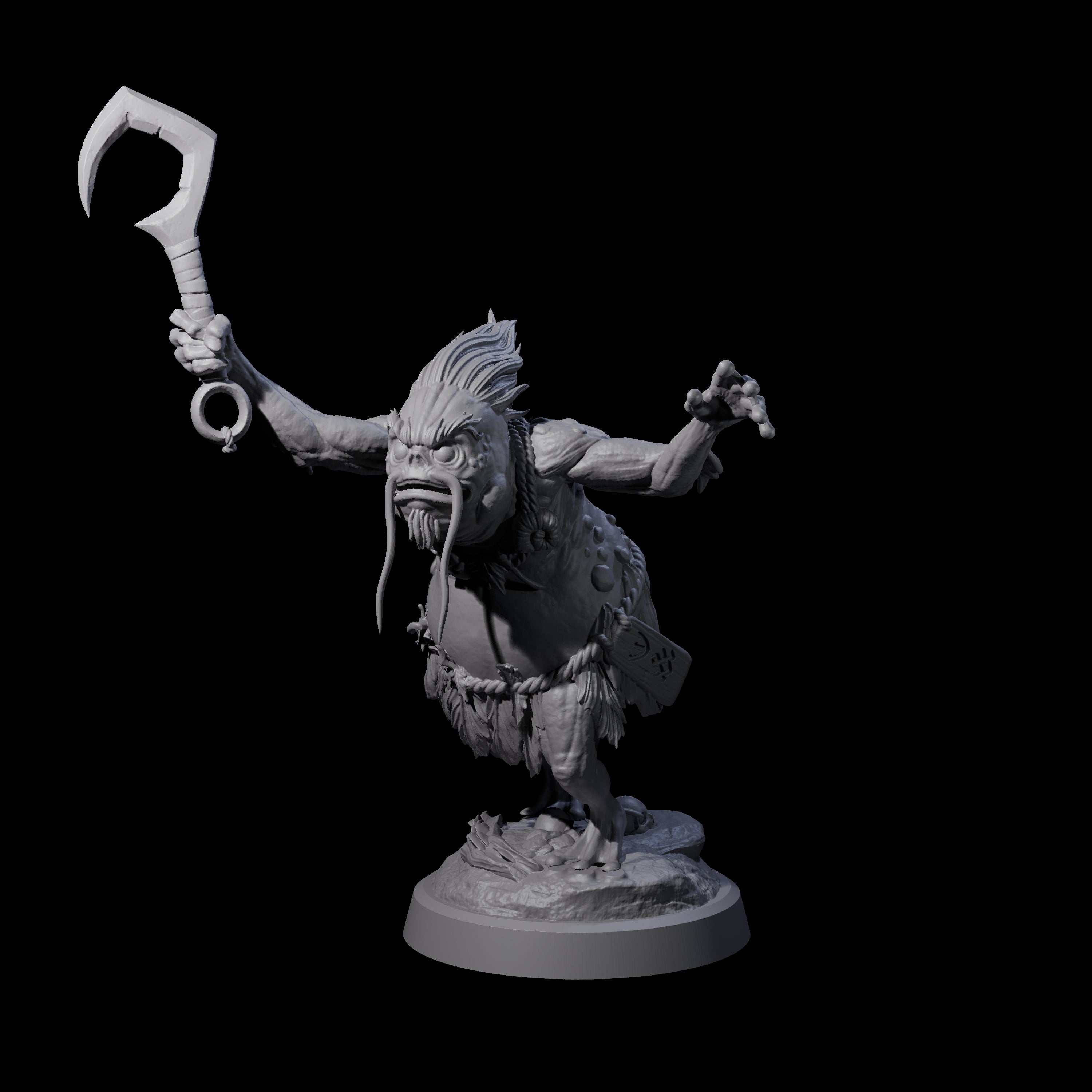 Smelly Kua-Toa Mystic D Miniature for Dungeons and Dragons, Pathfinder or other TTRPGs