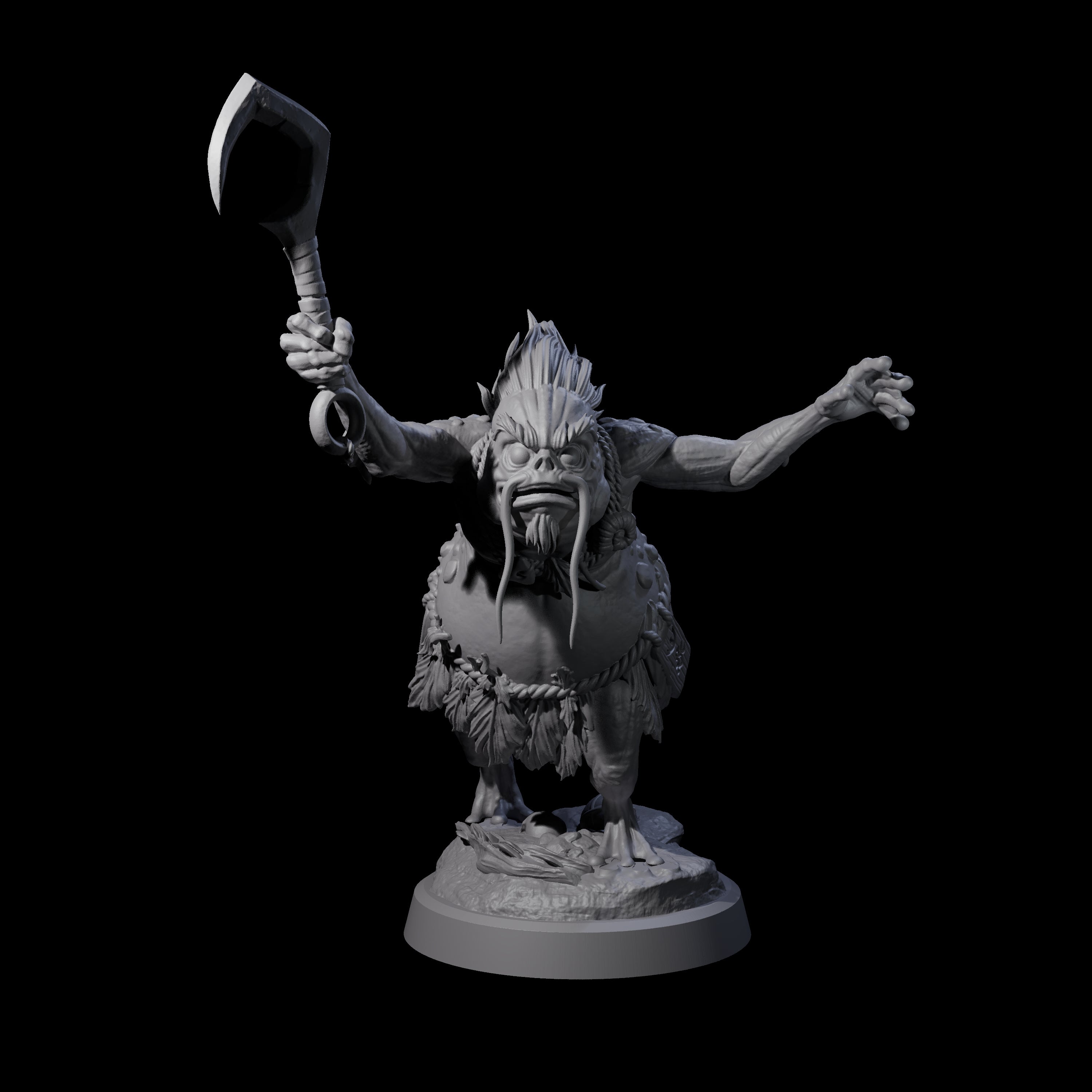 Smelly Kua-Toa Mystic D Miniature for Dungeons and Dragons, Pathfinder or other TTRPGs