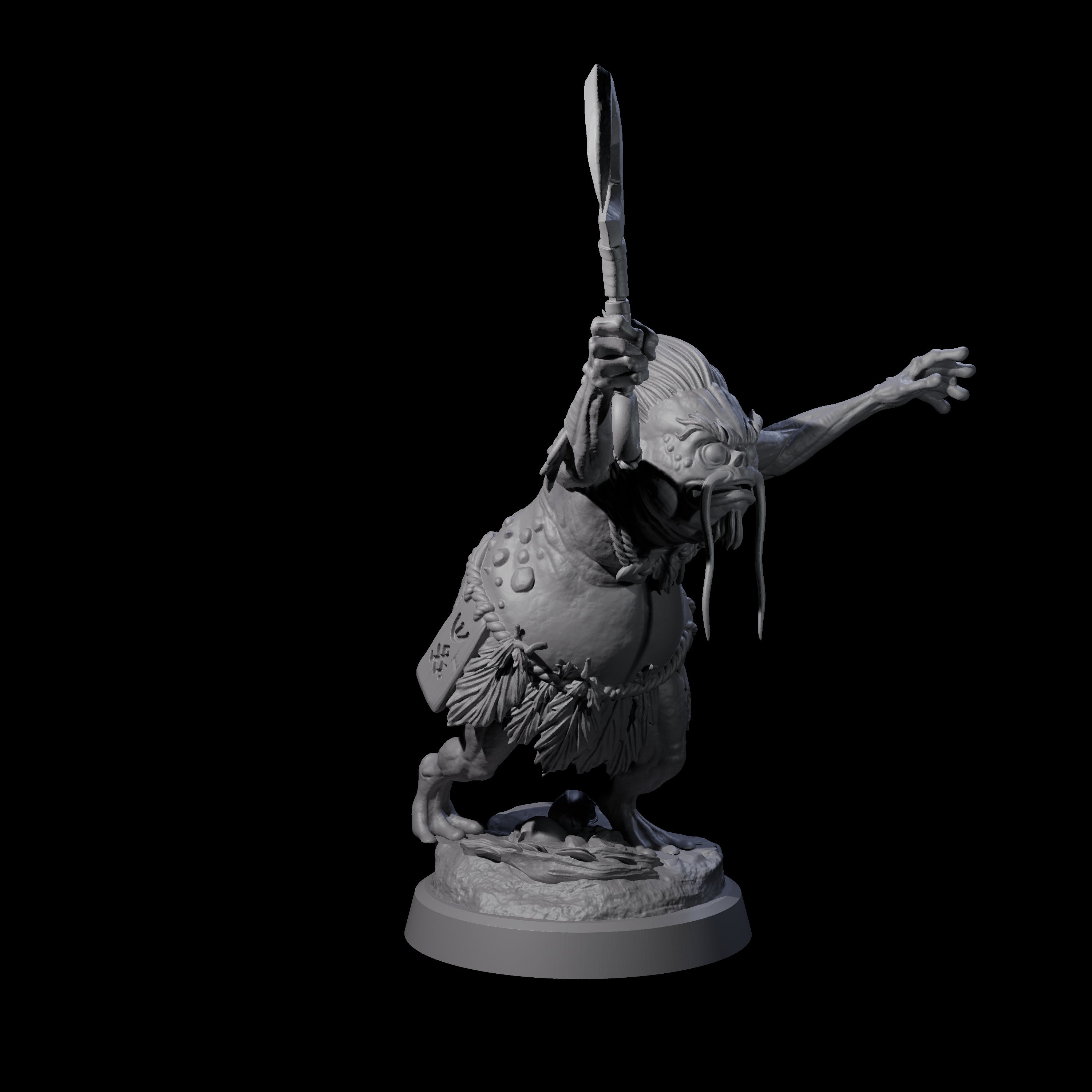 Smelly Kua-Toa Mystic D Miniature for Dungeons and Dragons, Pathfinder or other TTRPGs