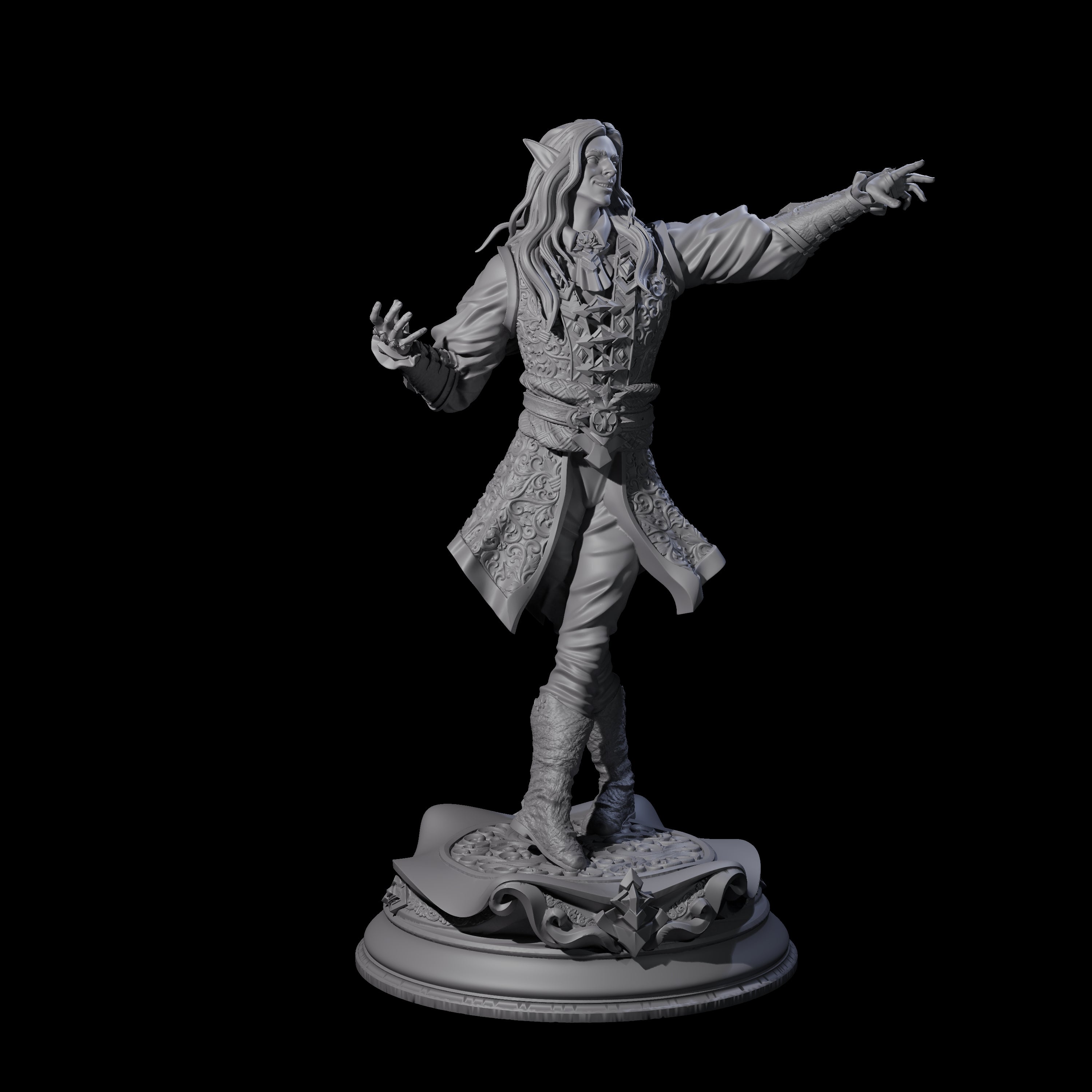 Smiling Elf Druid Miniature for Dungeons and Dragons, Pathfinder or other TTRPGs