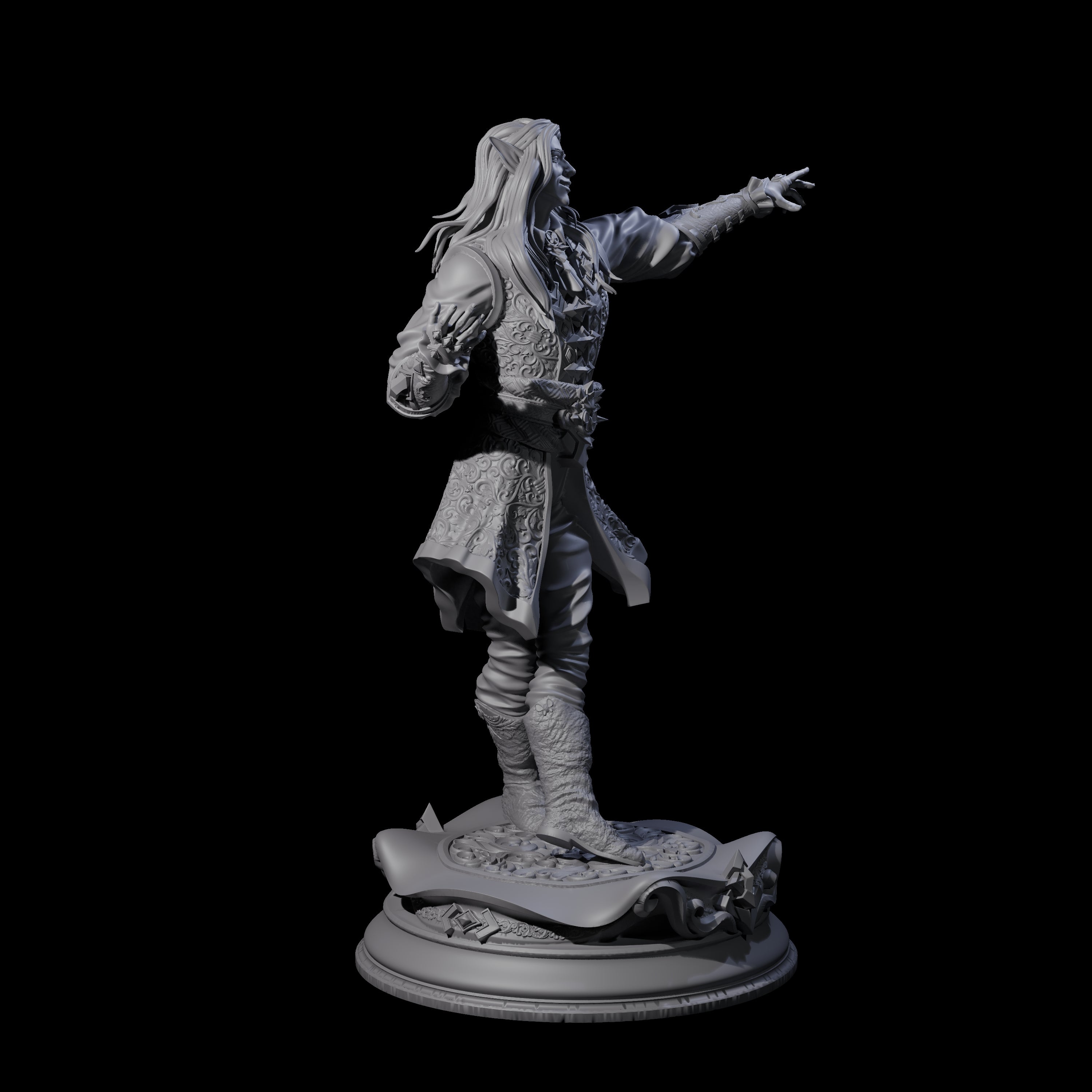 Smiling Elf Druid Miniature for Dungeons and Dragons, Pathfinder or other TTRPGs