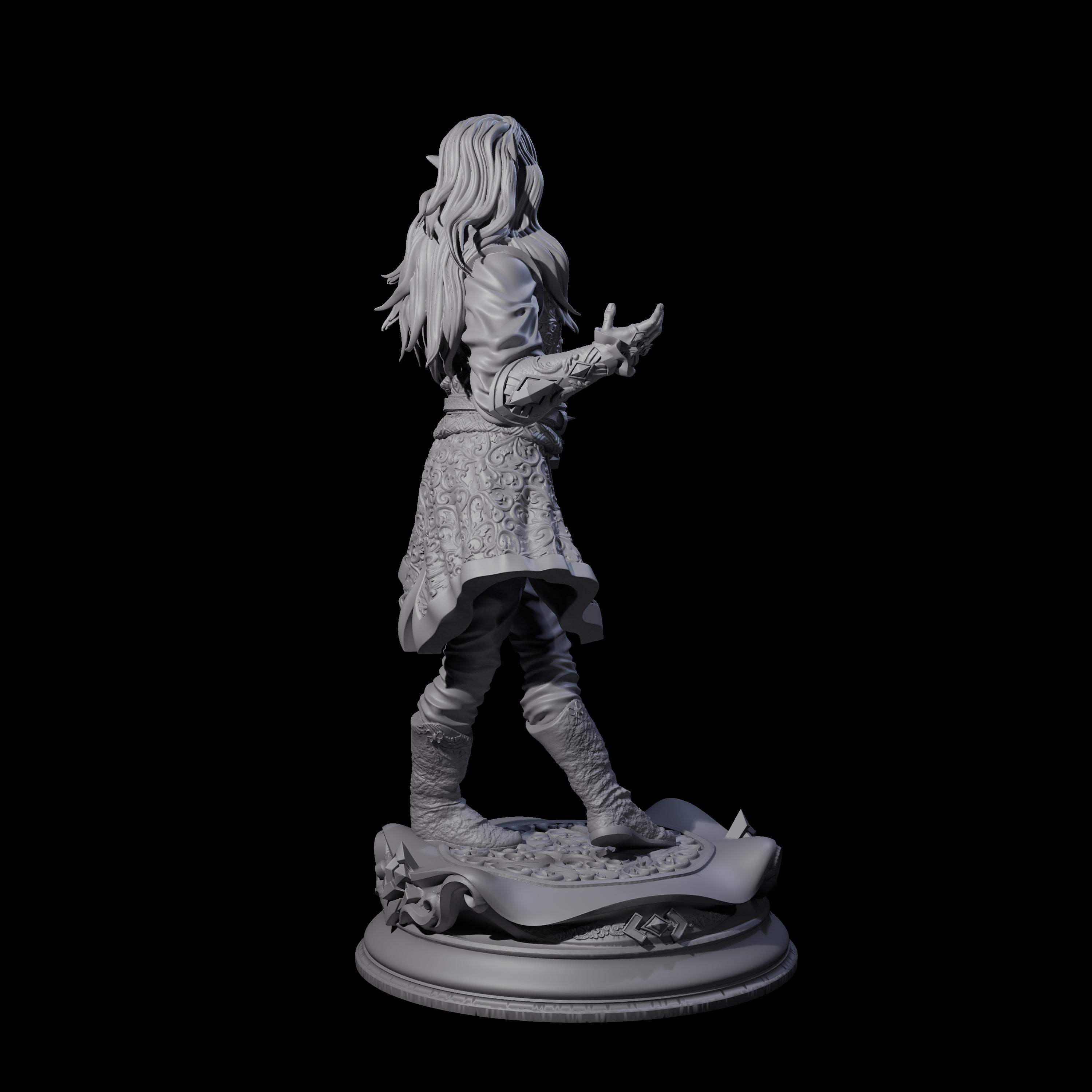 Smiling Elf Druid Miniature for Dungeons and Dragons, Pathfinder or other TTRPGs