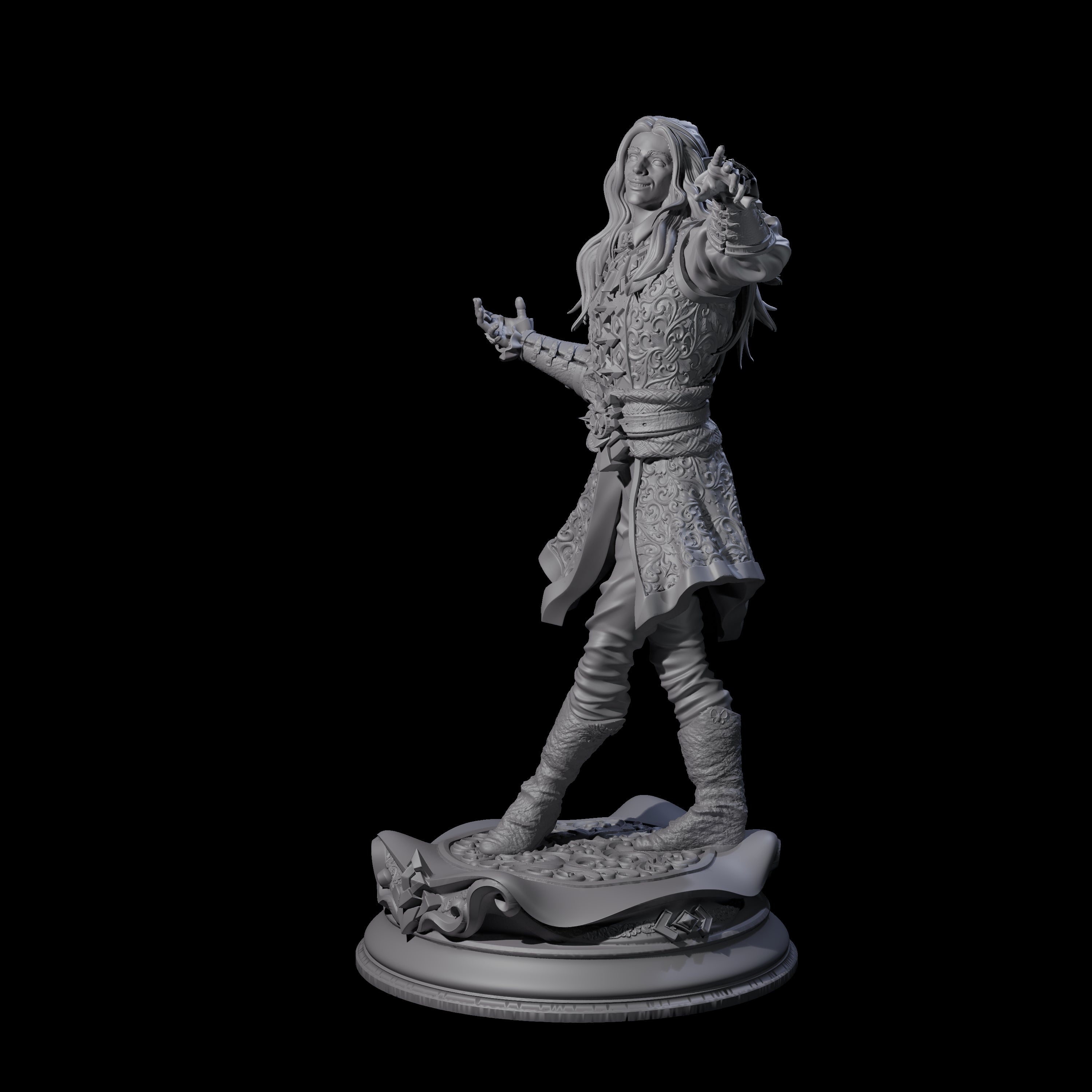 Smiling Elf Druid Miniature for Dungeons and Dragons, Pathfinder or other TTRPGs