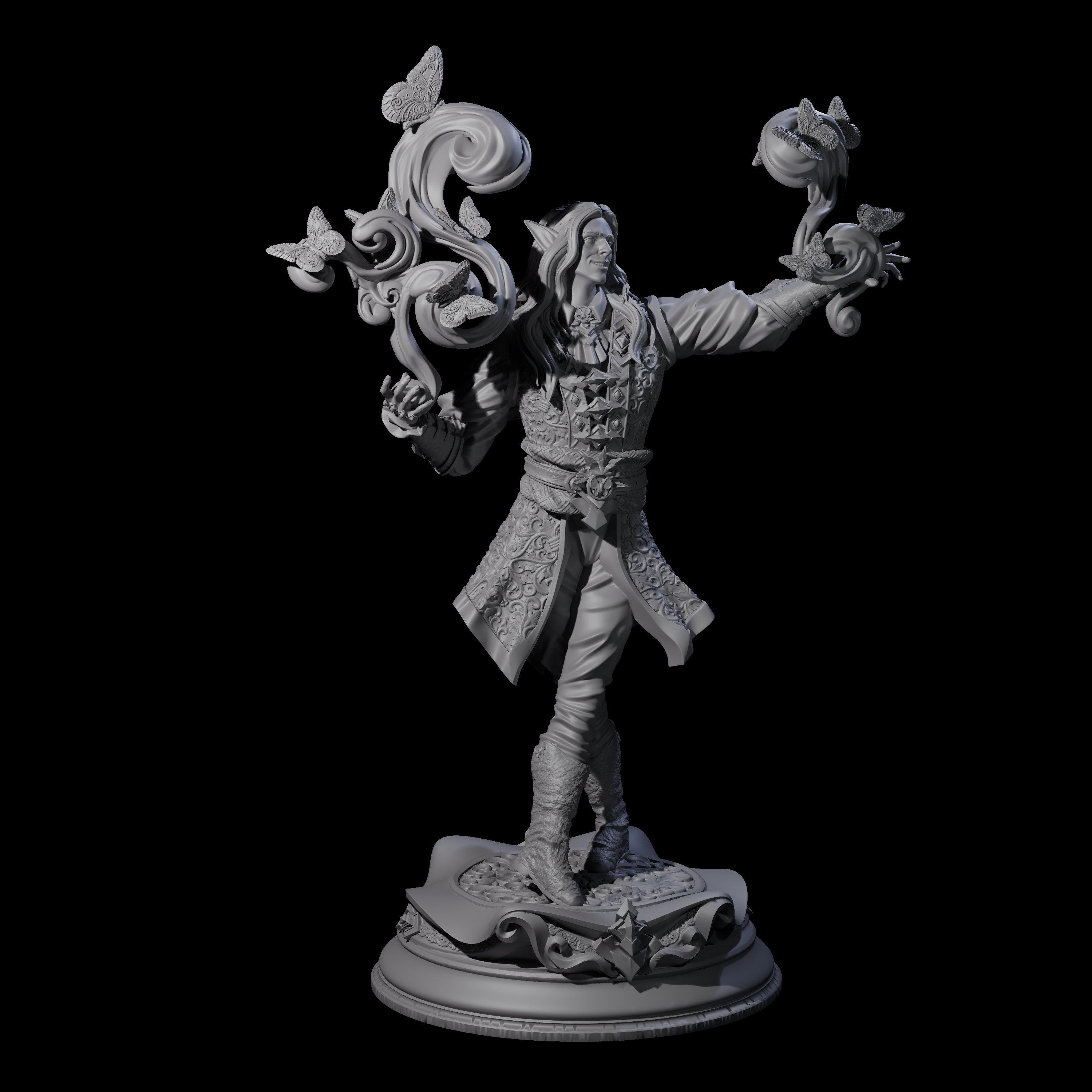 Smiling Elf Druid Miniature for Dungeons and Dragons, Pathfinder or other TTRPGs