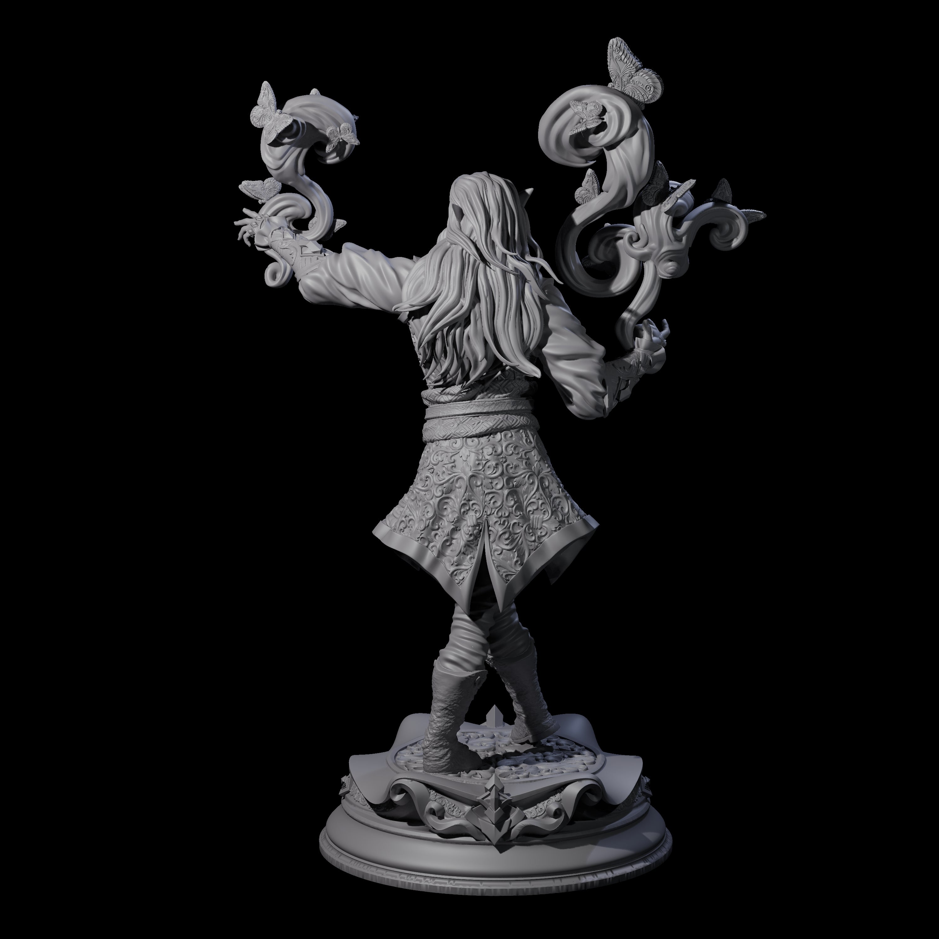 Smiling Elf Druid Miniature for Dungeons and Dragons, Pathfinder or other TTRPGs