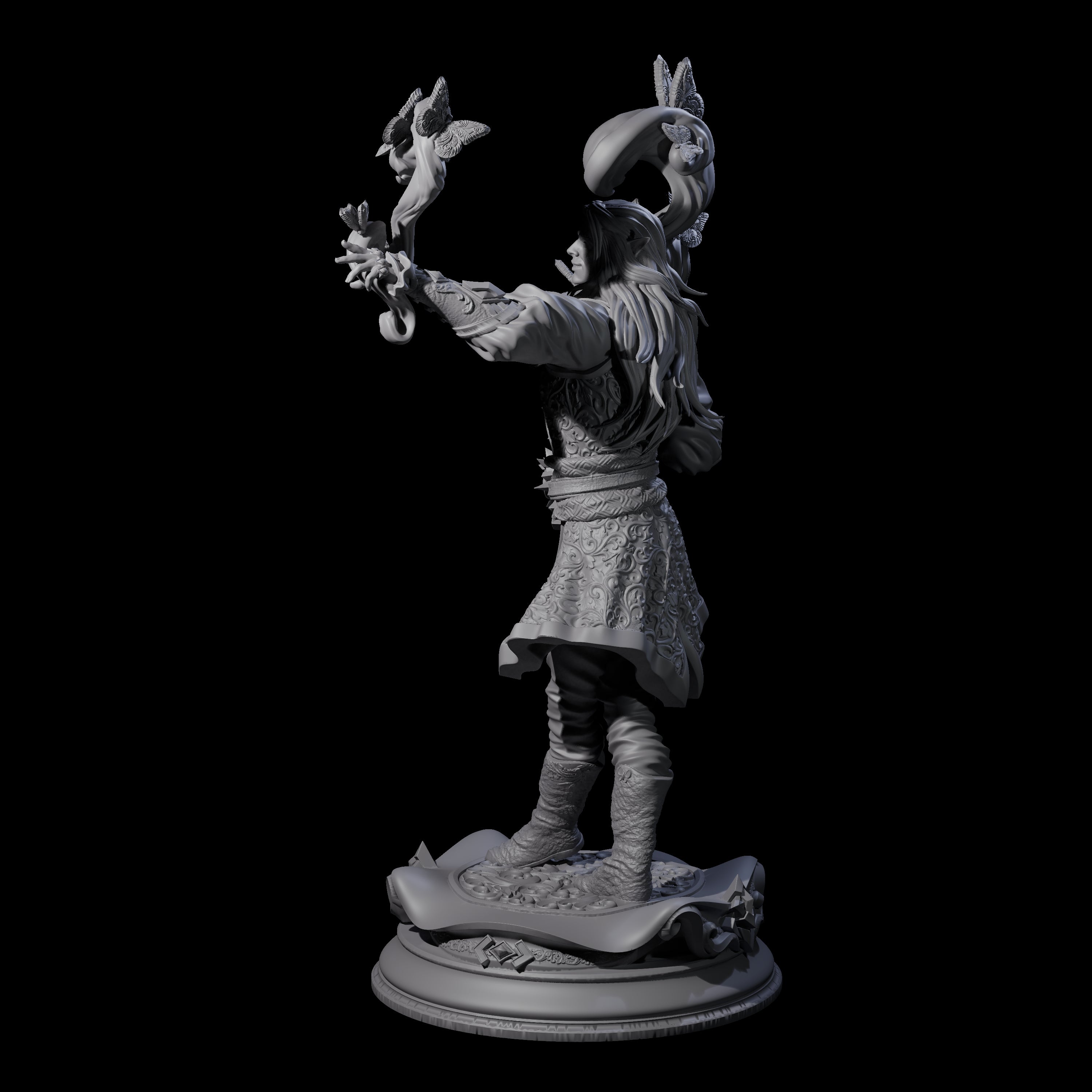 Smiling Elf Druid Miniature for Dungeons and Dragons, Pathfinder or other TTRPGs
