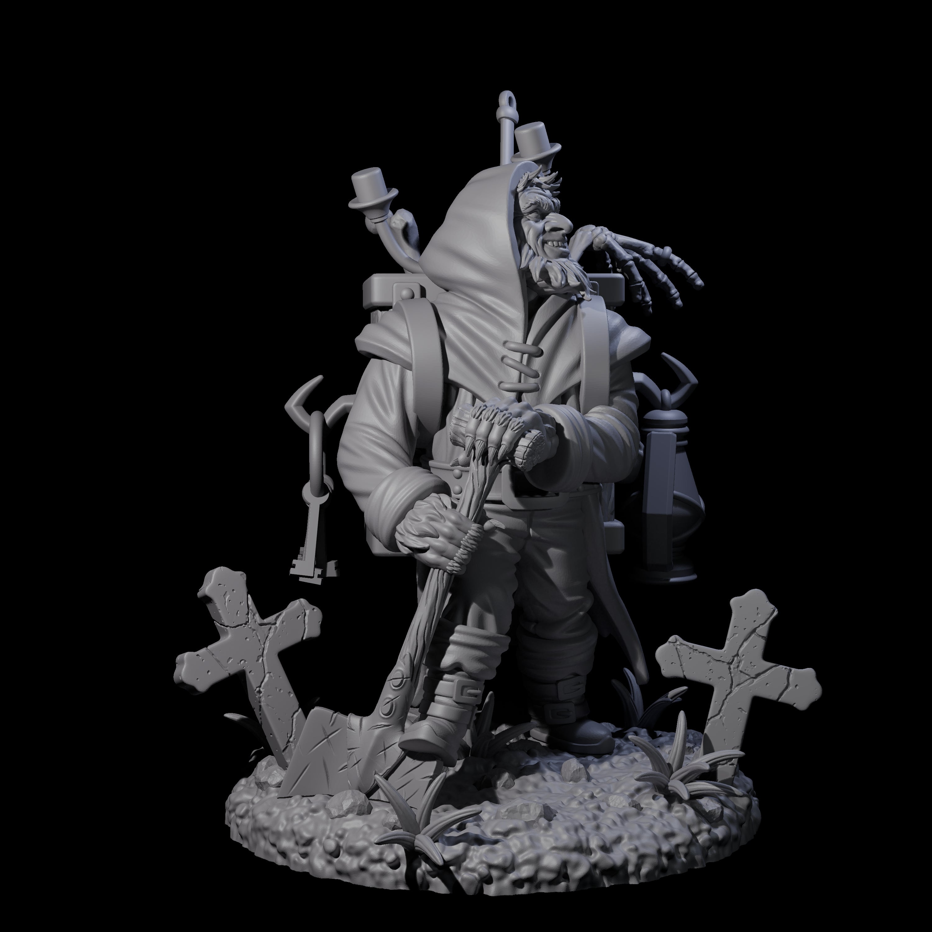 Smiling Gravedigger Miniature for Dungeons and Dragons, Pathfinder or other TTRPGs