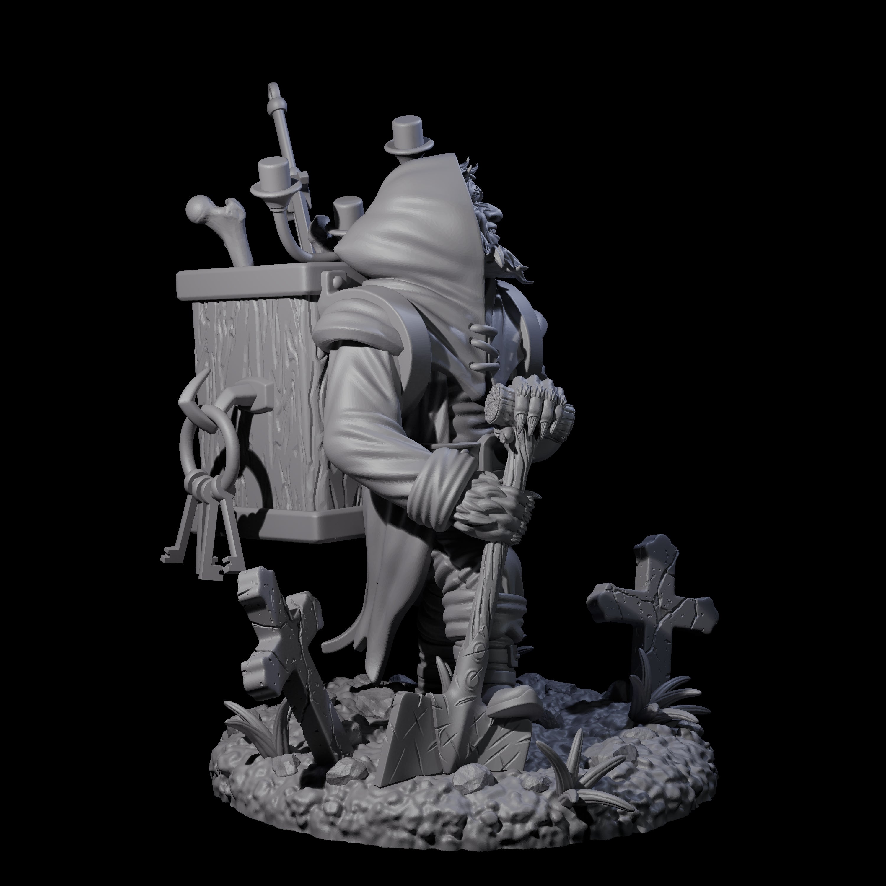 Smiling Gravedigger Miniature for Dungeons and Dragons, Pathfinder or other TTRPGs