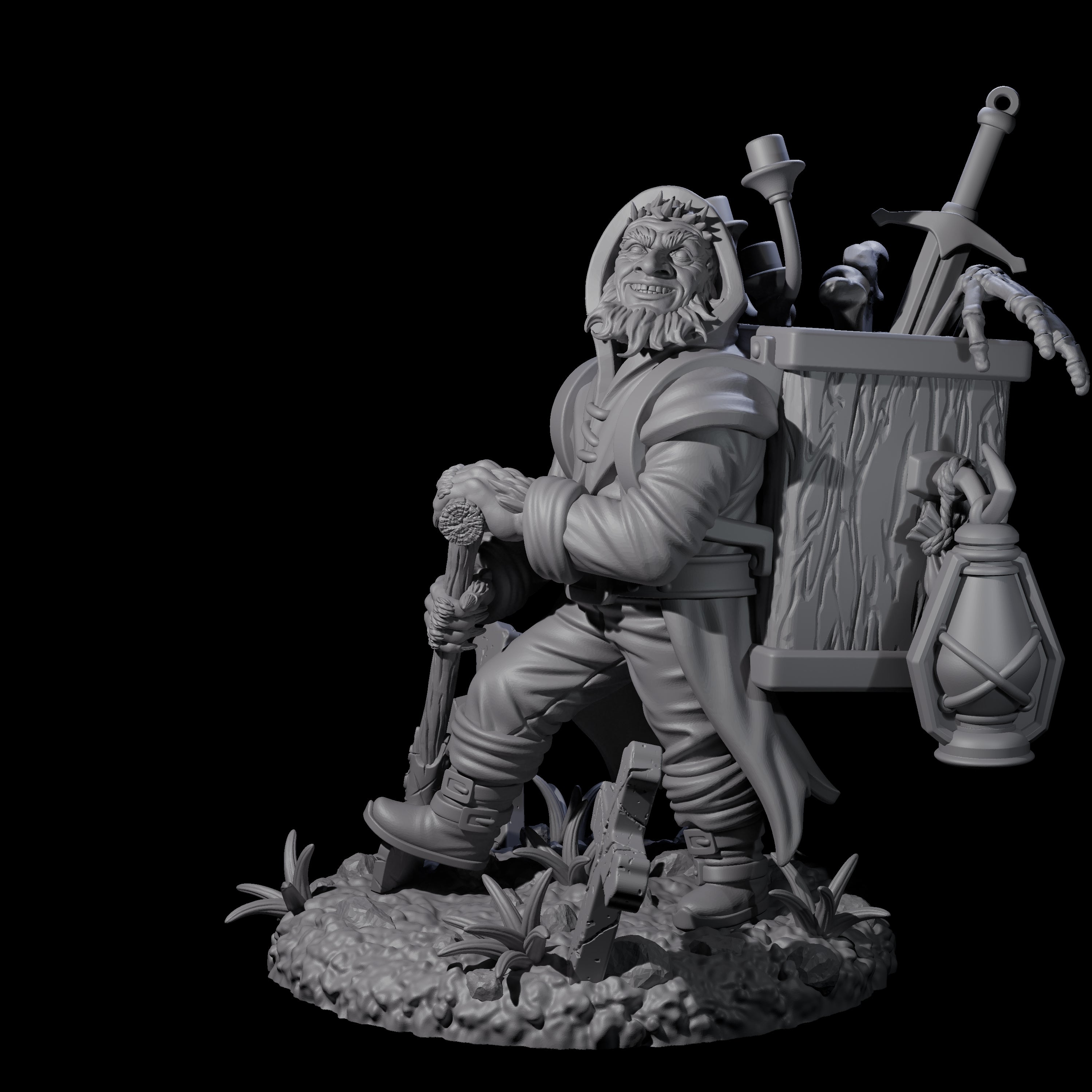 Smiling Gravedigger Miniature for Dungeons and Dragons, Pathfinder or other TTRPGs