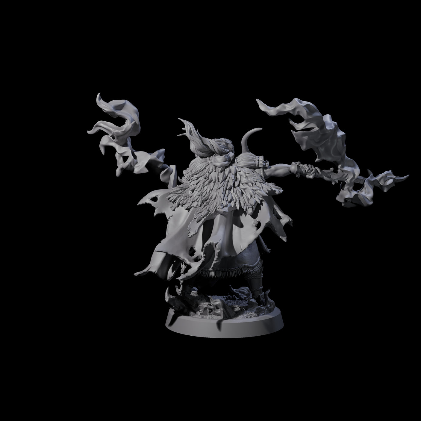 Smoking Blade Orc Fighter Miniature for Dungeons and Dragons, Pathfinder or other TTRPGs