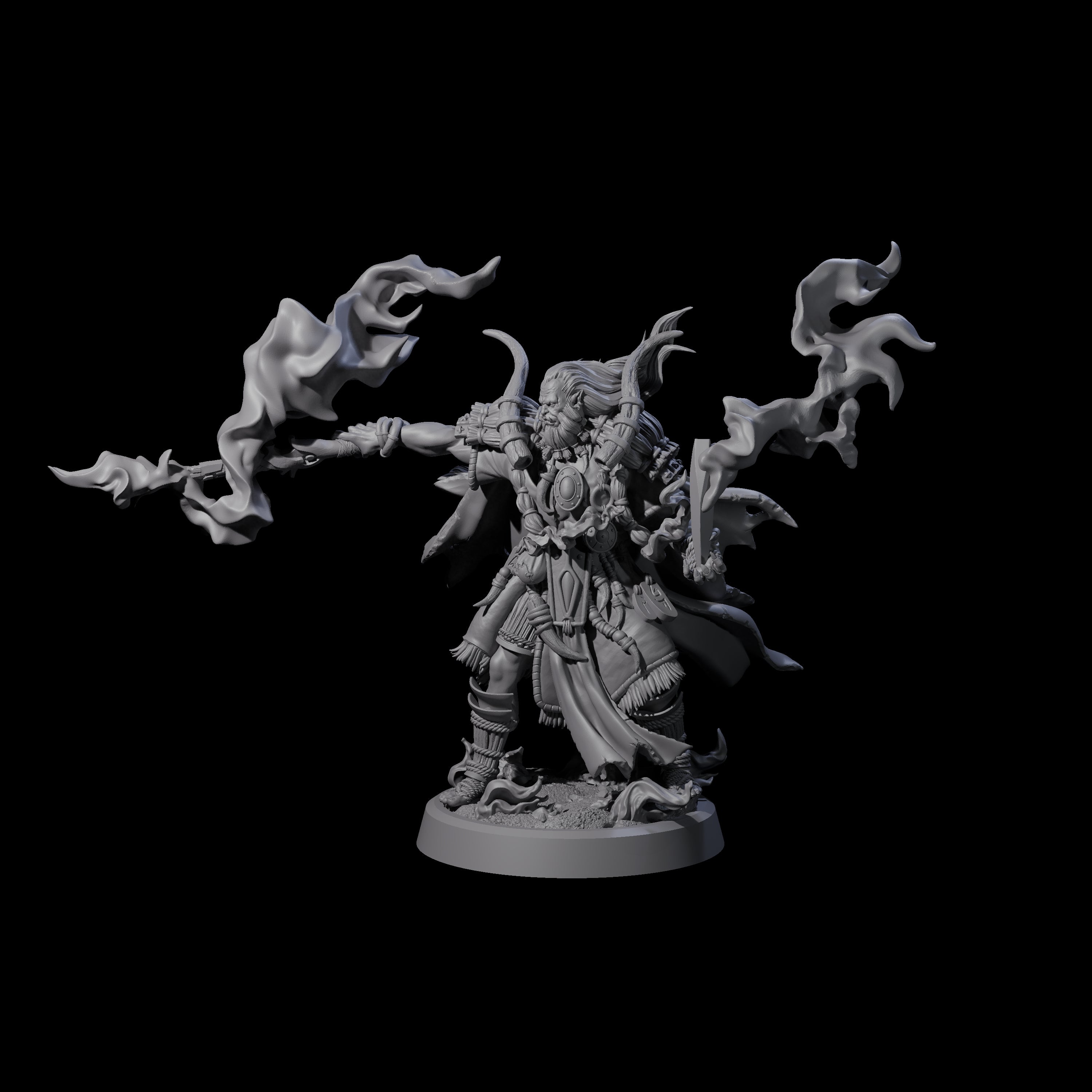 Smoking Blade Orc Fighter Miniature for Dungeons and Dragons, Pathfinder or other TTRPGs