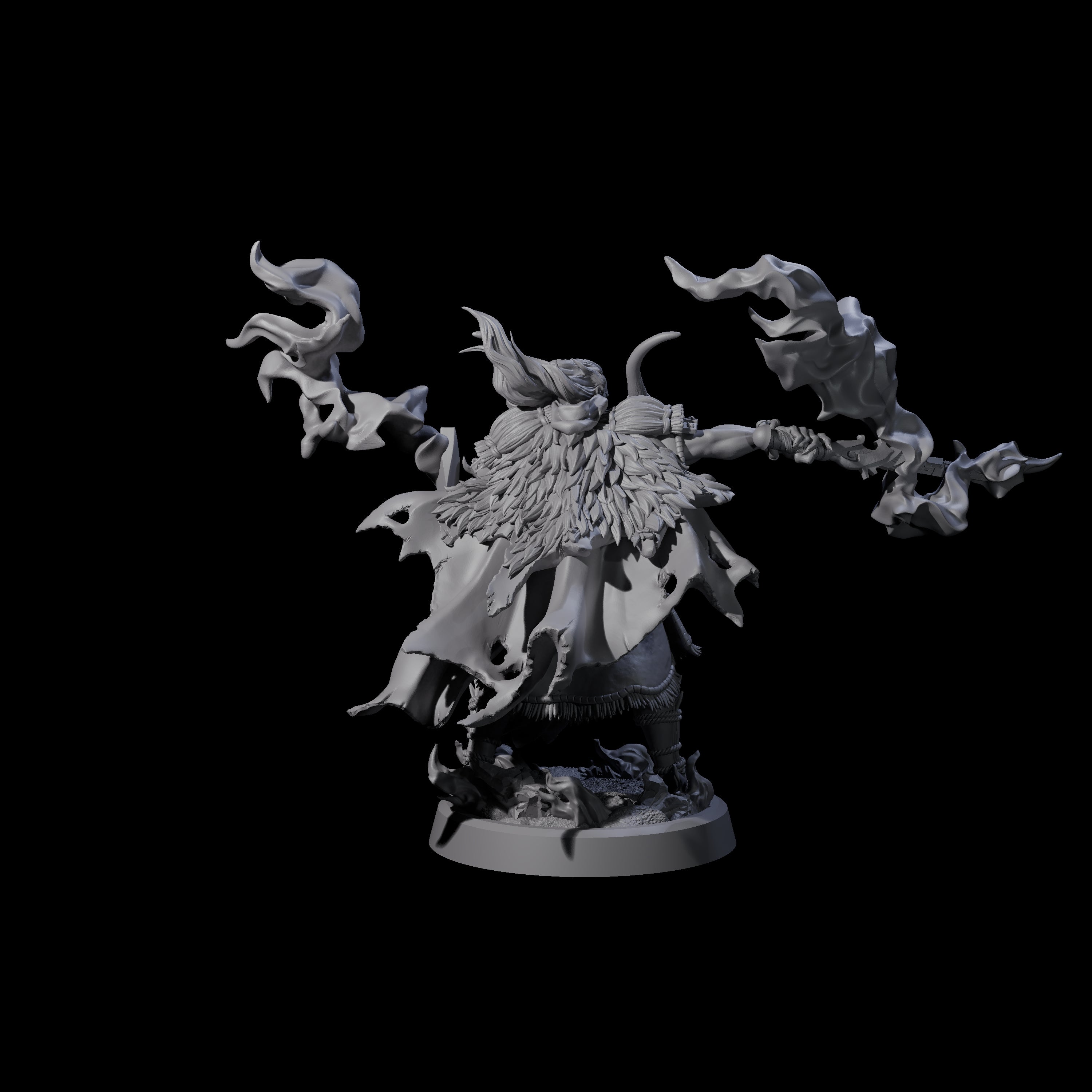 Smoking Blade Orc Fighter Miniature for Dungeons and Dragons, Pathfinder or other TTRPGs