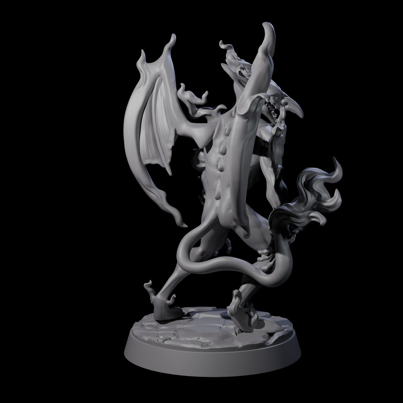Smoking Fire Mephit Miniature for Dungeons and Dragons, Pathfinder or other TTRPGs