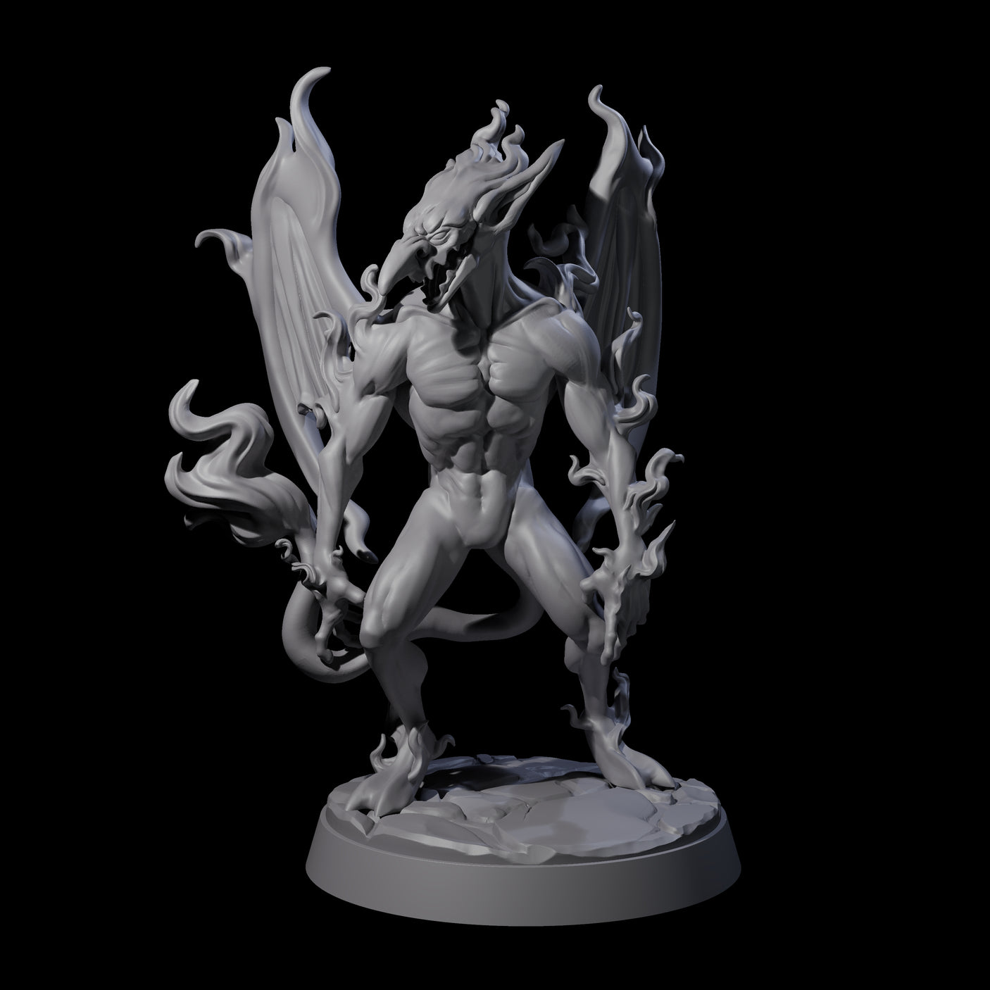 Smoking Fire Mephit Miniature for Dungeons and Dragons, Pathfinder or other TTRPGs