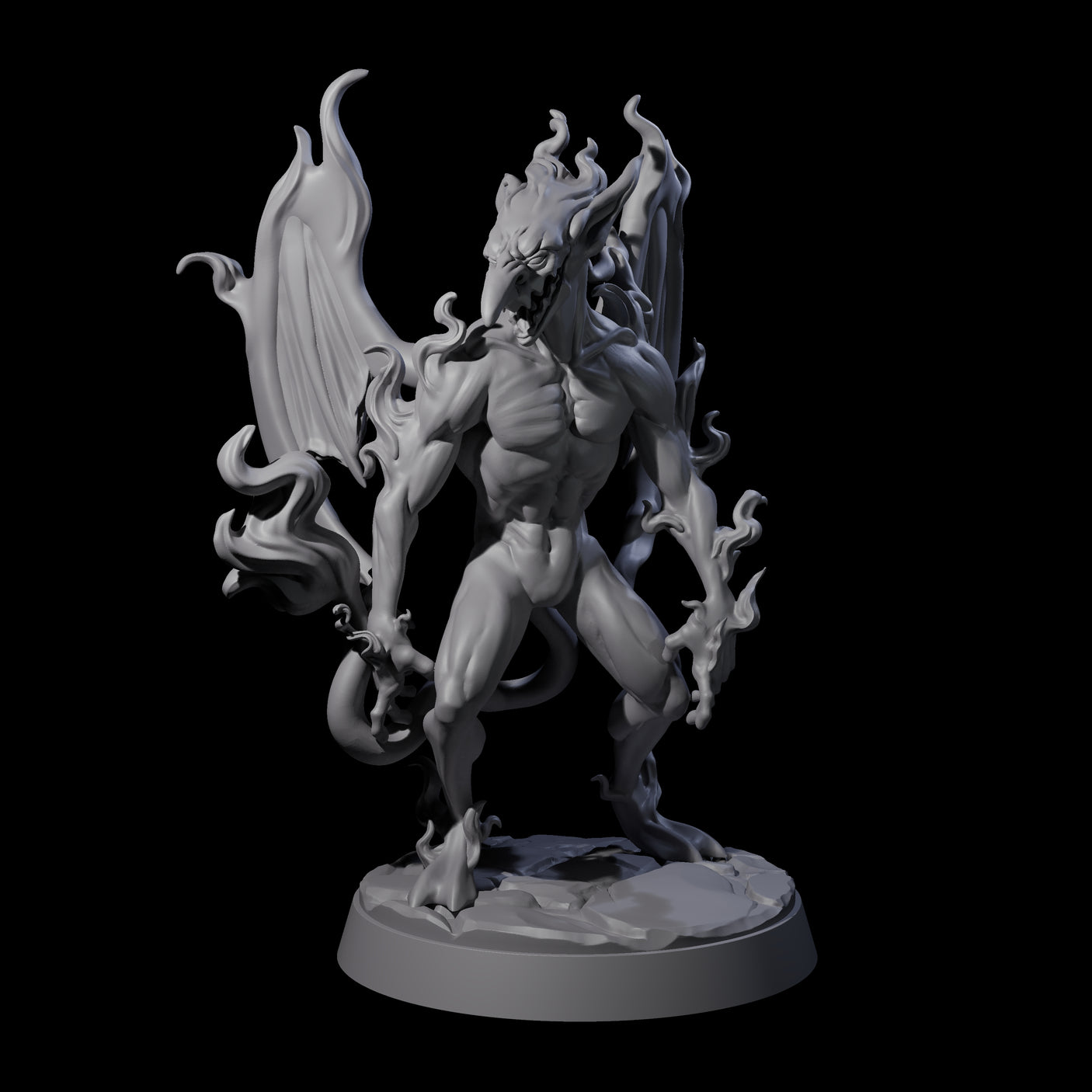 Smoking Fire Mephit Miniature for Dungeons and Dragons, Pathfinder or other TTRPGs