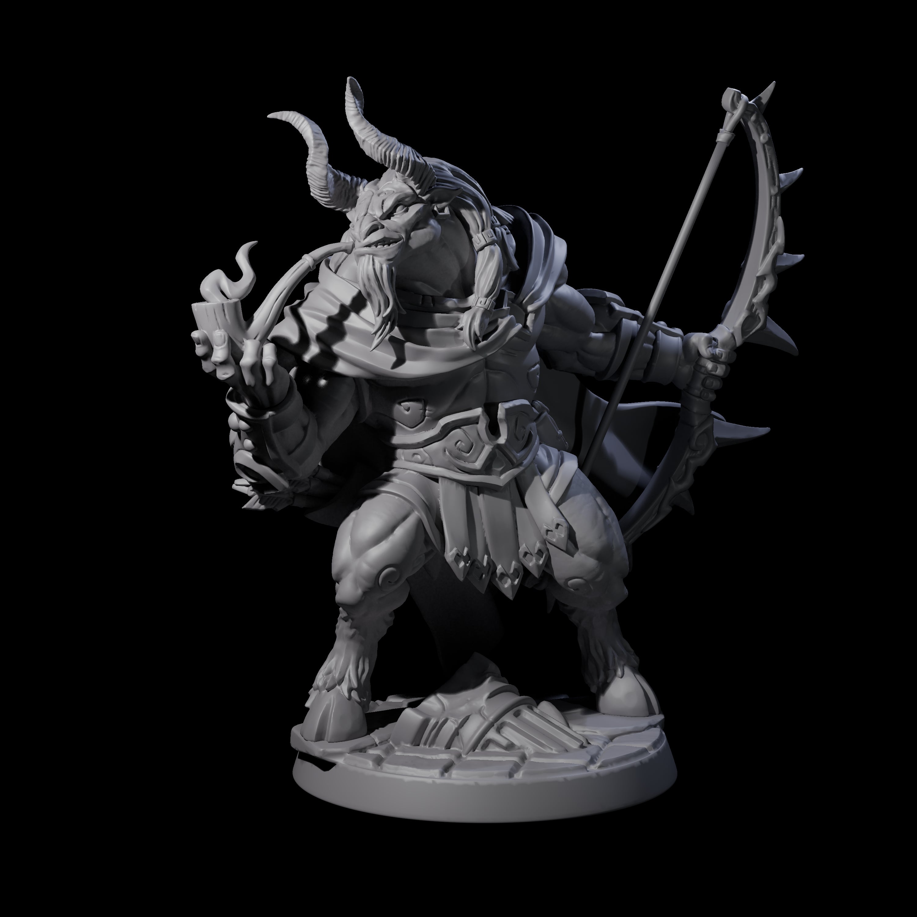 Smoking Minotaur Hunter Miniature for Dungeons and Dragons, Pathfinder or other TTRPGs