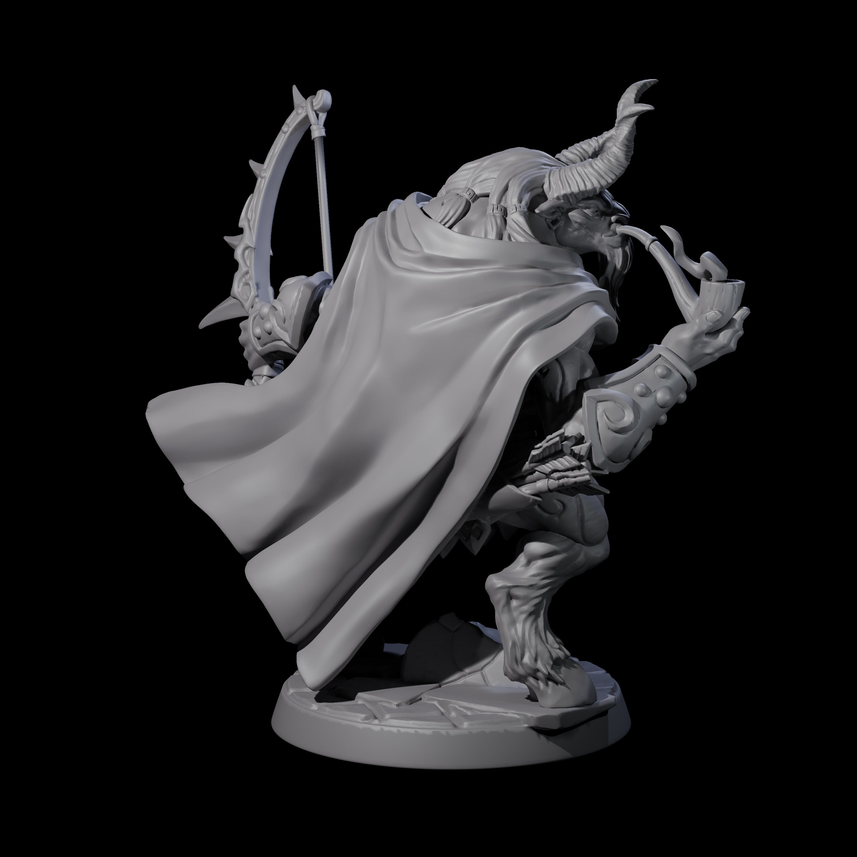 Smoking Minotaur Hunter Miniature for Dungeons and Dragons, Pathfinder or other TTRPGs