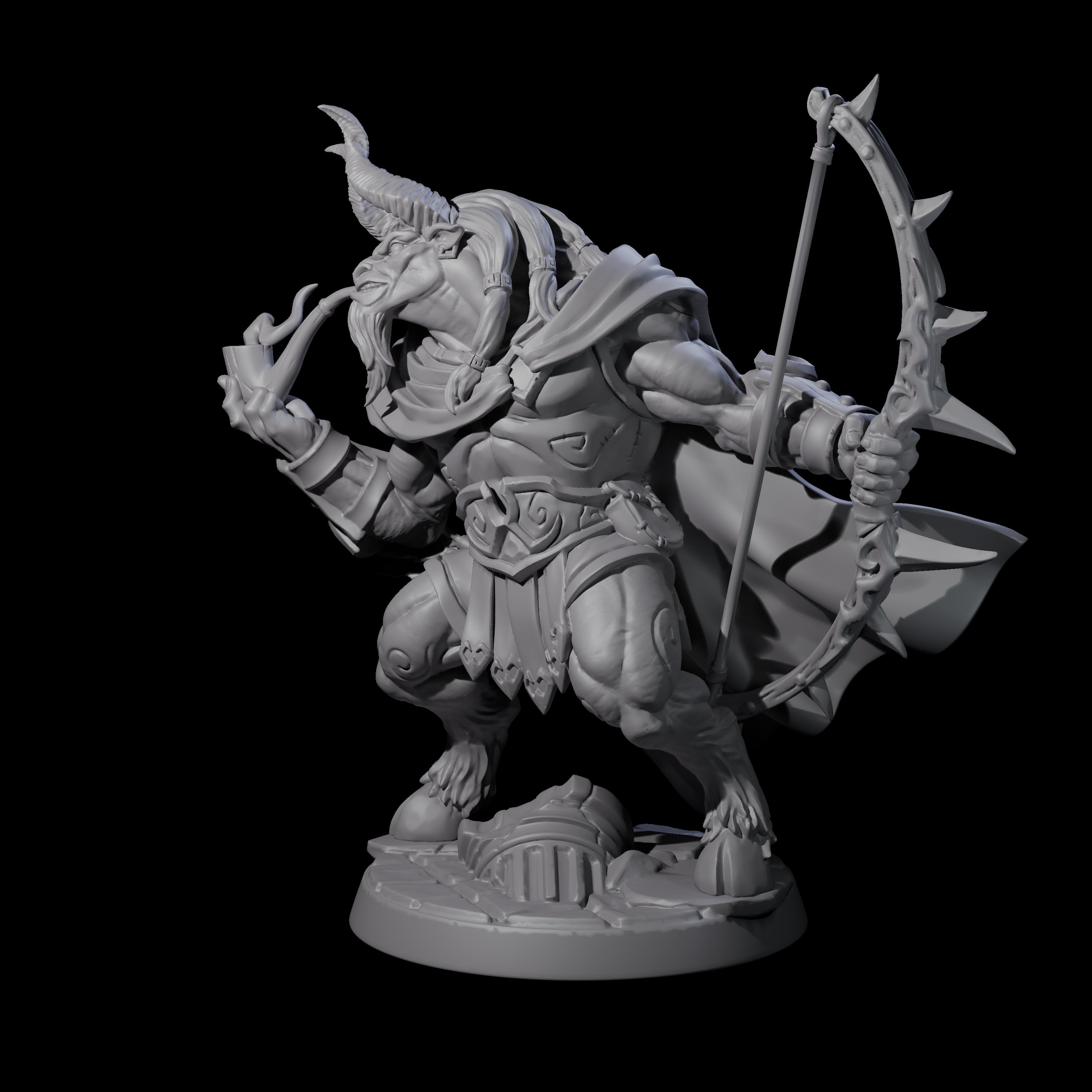 Smoking Minotaur Hunter Miniature for Dungeons and Dragons, Pathfinder or other TTRPGs
