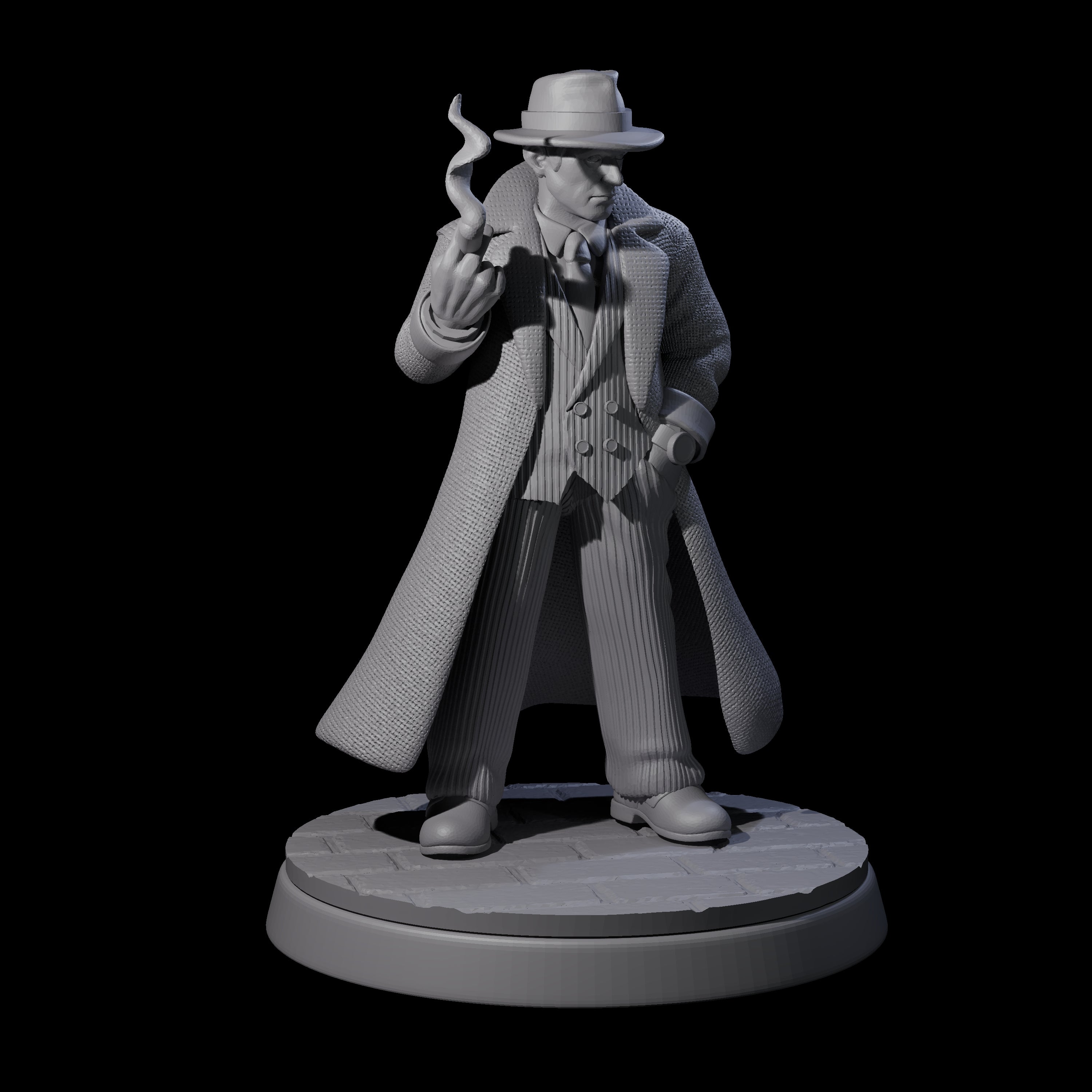 Smoking Mob Gangster Boss Miniature for Dungeons and Dragons, Pathfinder or other TTRPGs