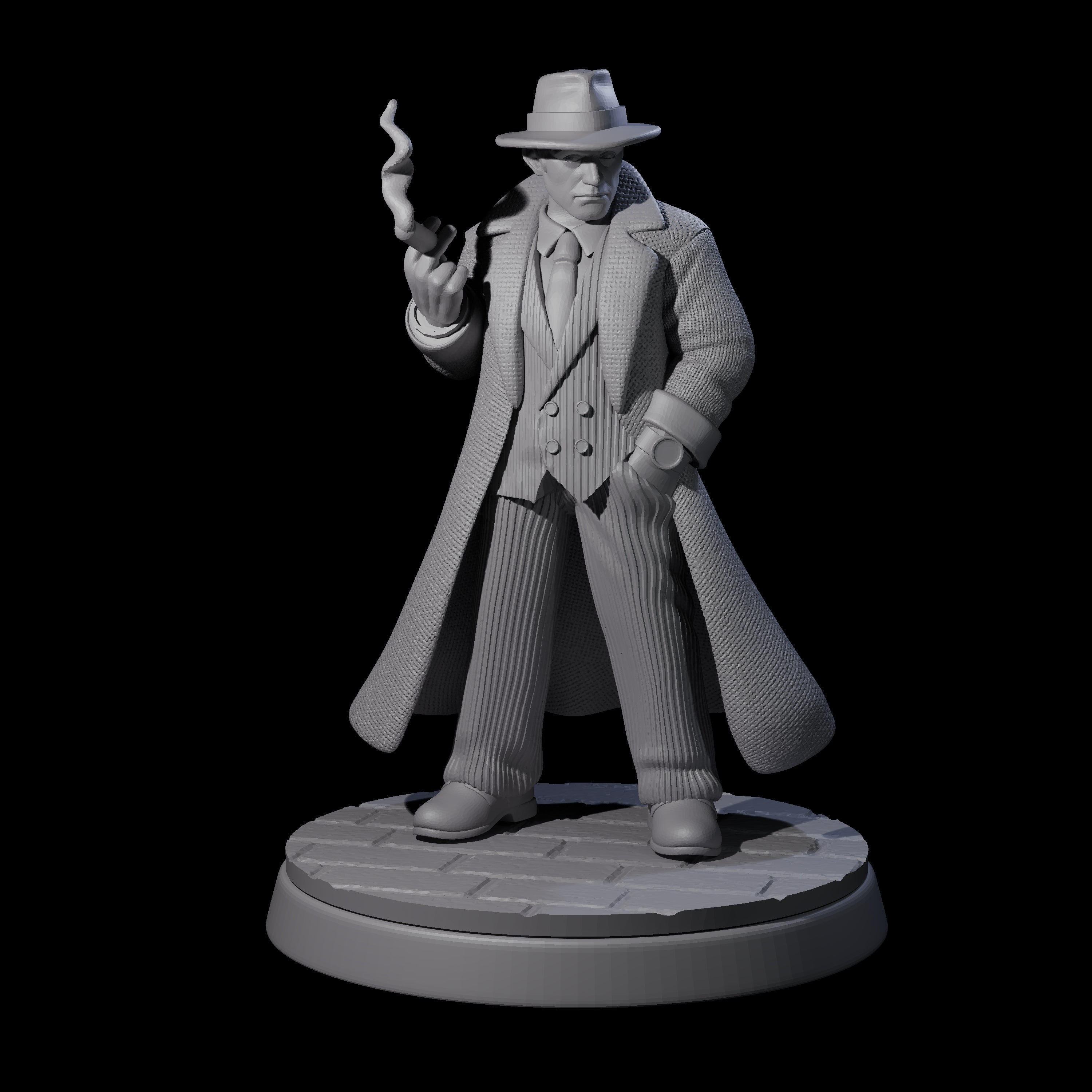 Smoking Mob Gangster Boss Miniature for Dungeons and Dragons, Pathfinder or other TTRPGs