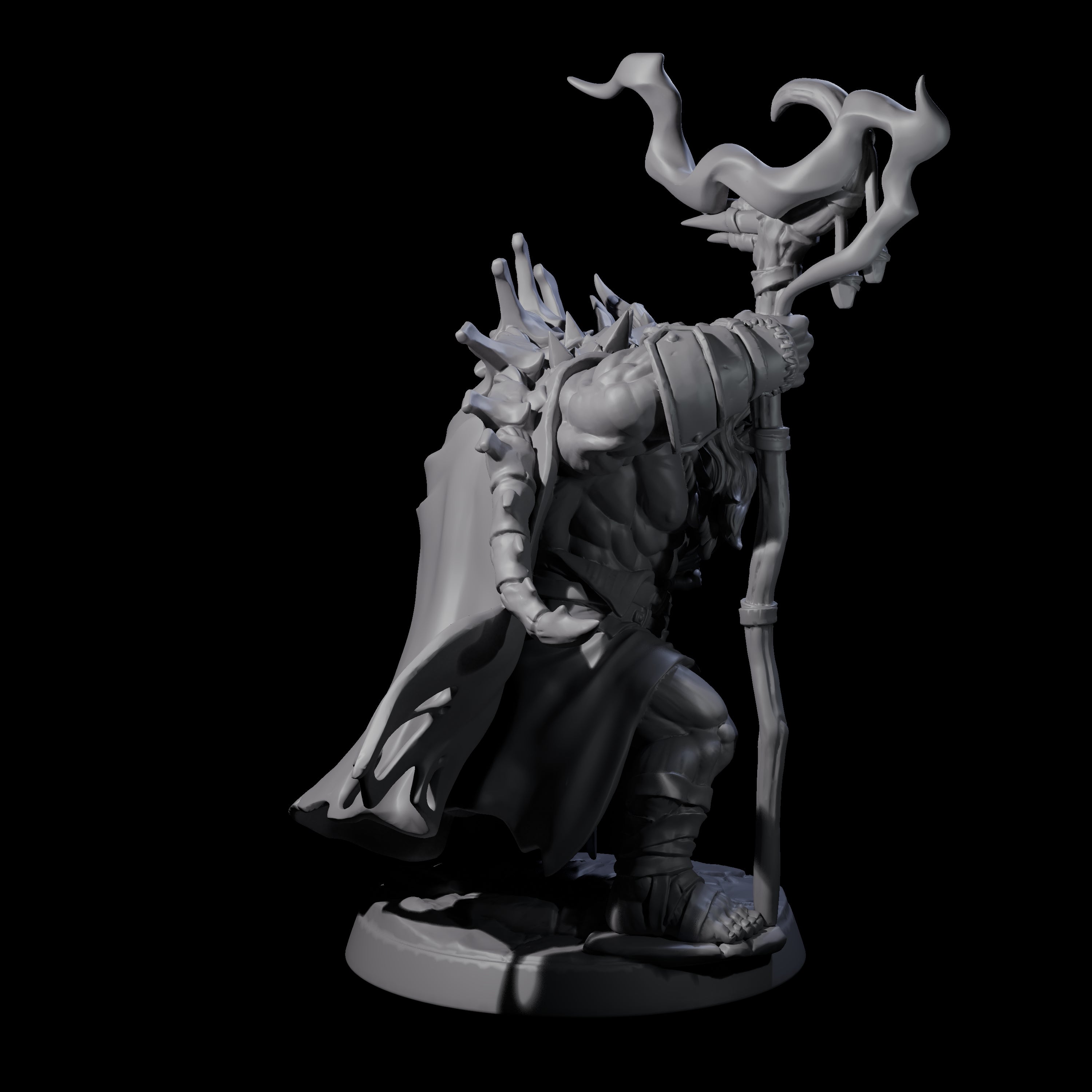 Smoking Orc Shaman Miniature for Dungeons and Dragons, Pathfinder or other TTRPGs