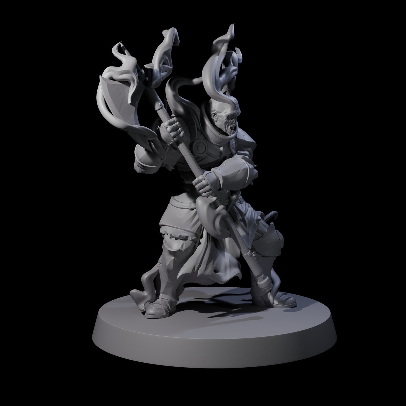Smoking Shadow Paladin A Miniature for Dungeons and Dragons, Pathfinder or other TTRPGs