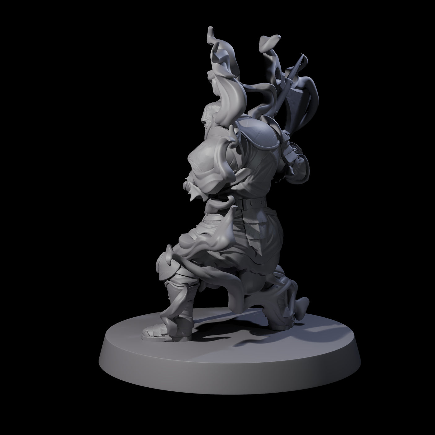 Smoking Shadow Paladin A Miniature for Dungeons and Dragons, Pathfinder or other TTRPGs