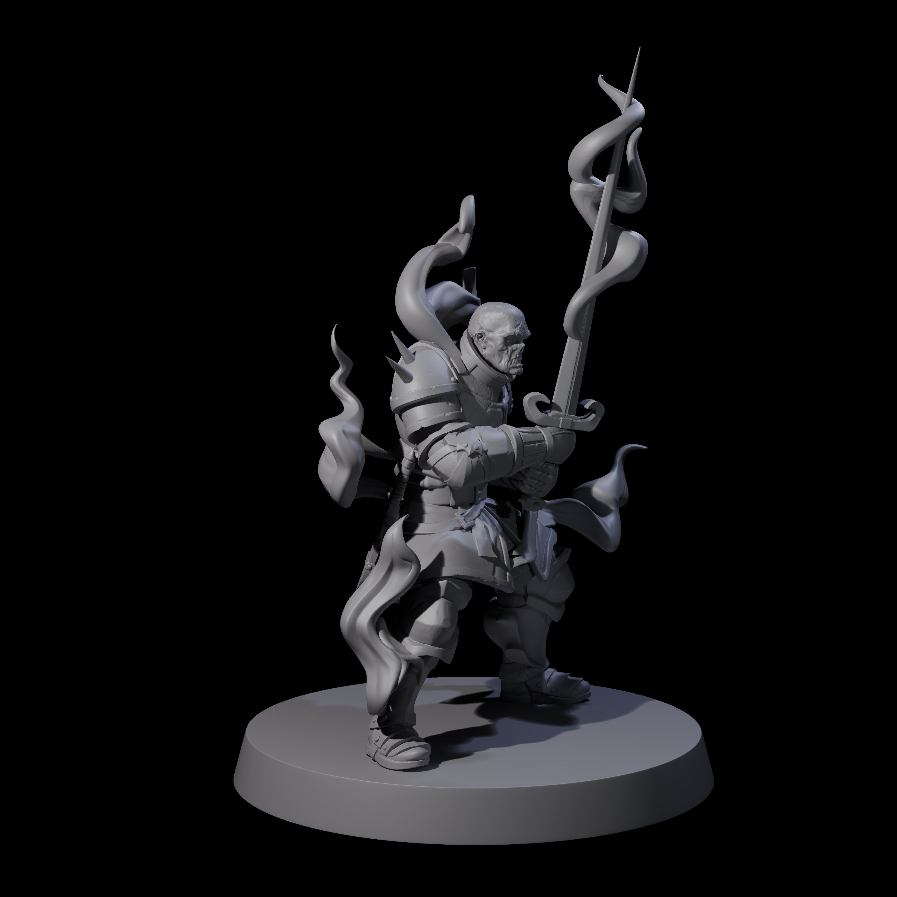 Smoking Shadow Paladin B Miniature for Dungeons and Dragons, Pathfinder or other TTRPGs