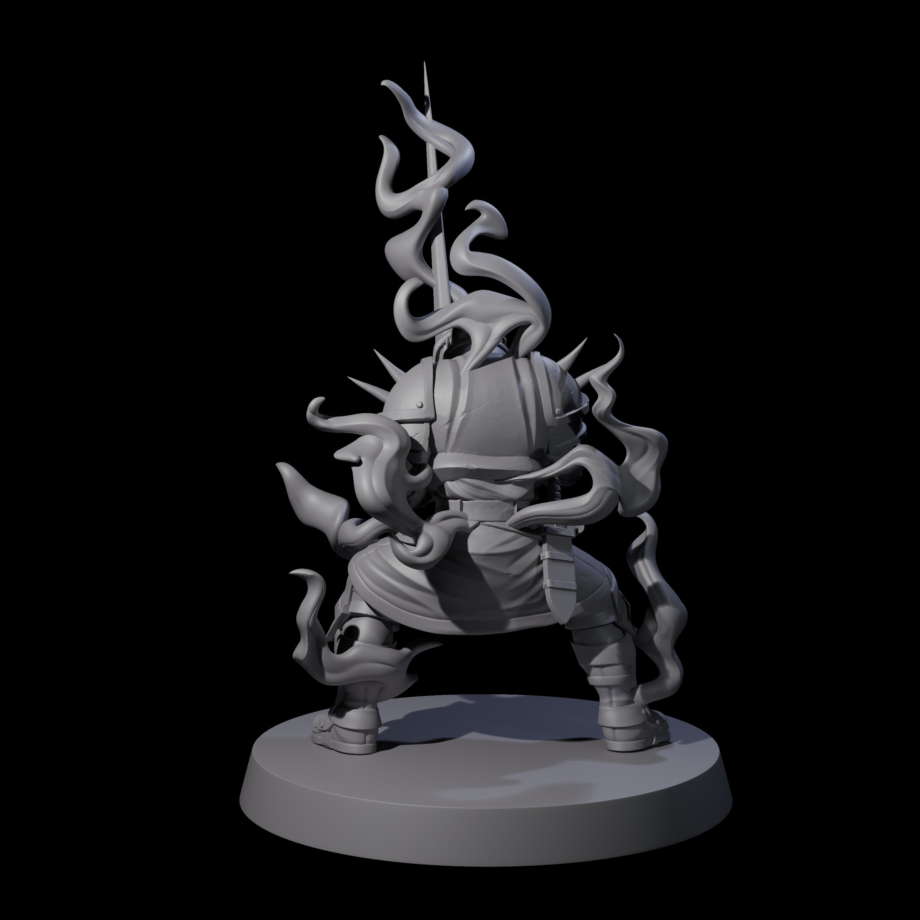 Smoking Shadow Paladin B Miniature for Dungeons and Dragons, Pathfinder or other TTRPGs