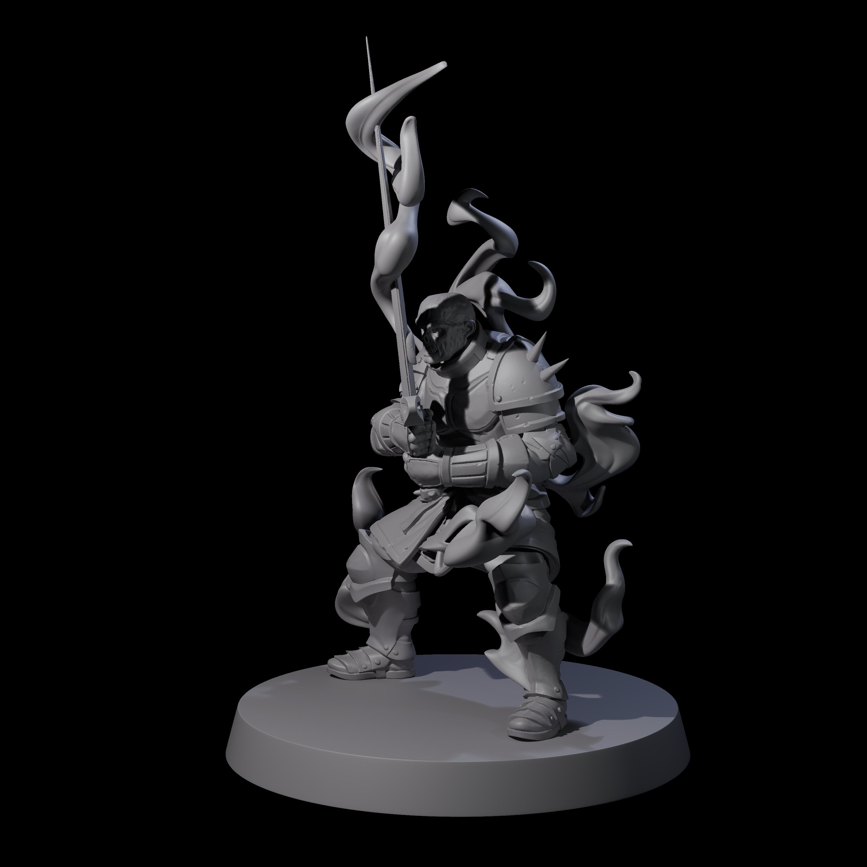 Smoking Shadow Paladin B Miniature for Dungeons and Dragons, Pathfinder or other TTRPGs