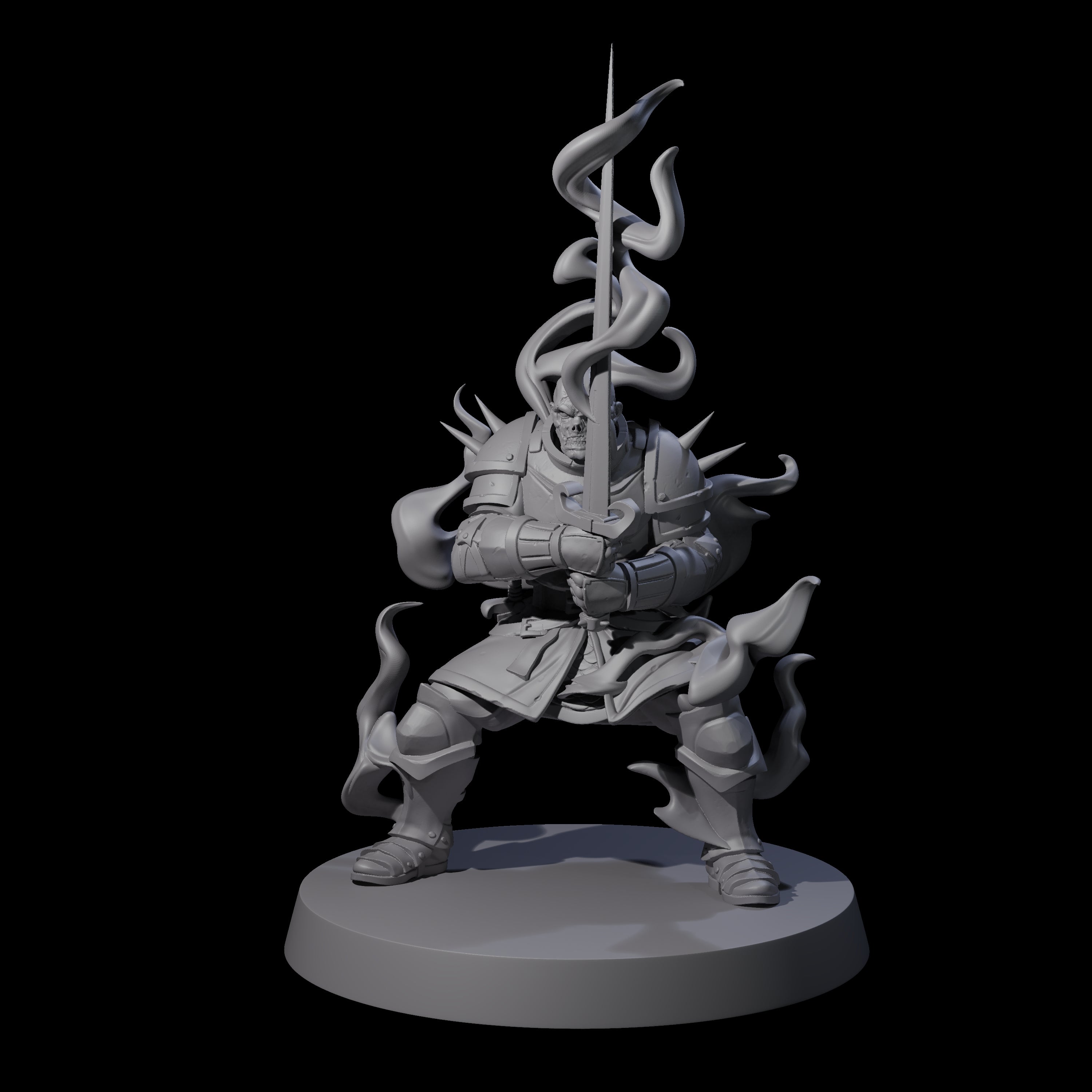 Smoking Shadow Paladin B Miniature for Dungeons and Dragons, Pathfinder or other TTRPGs