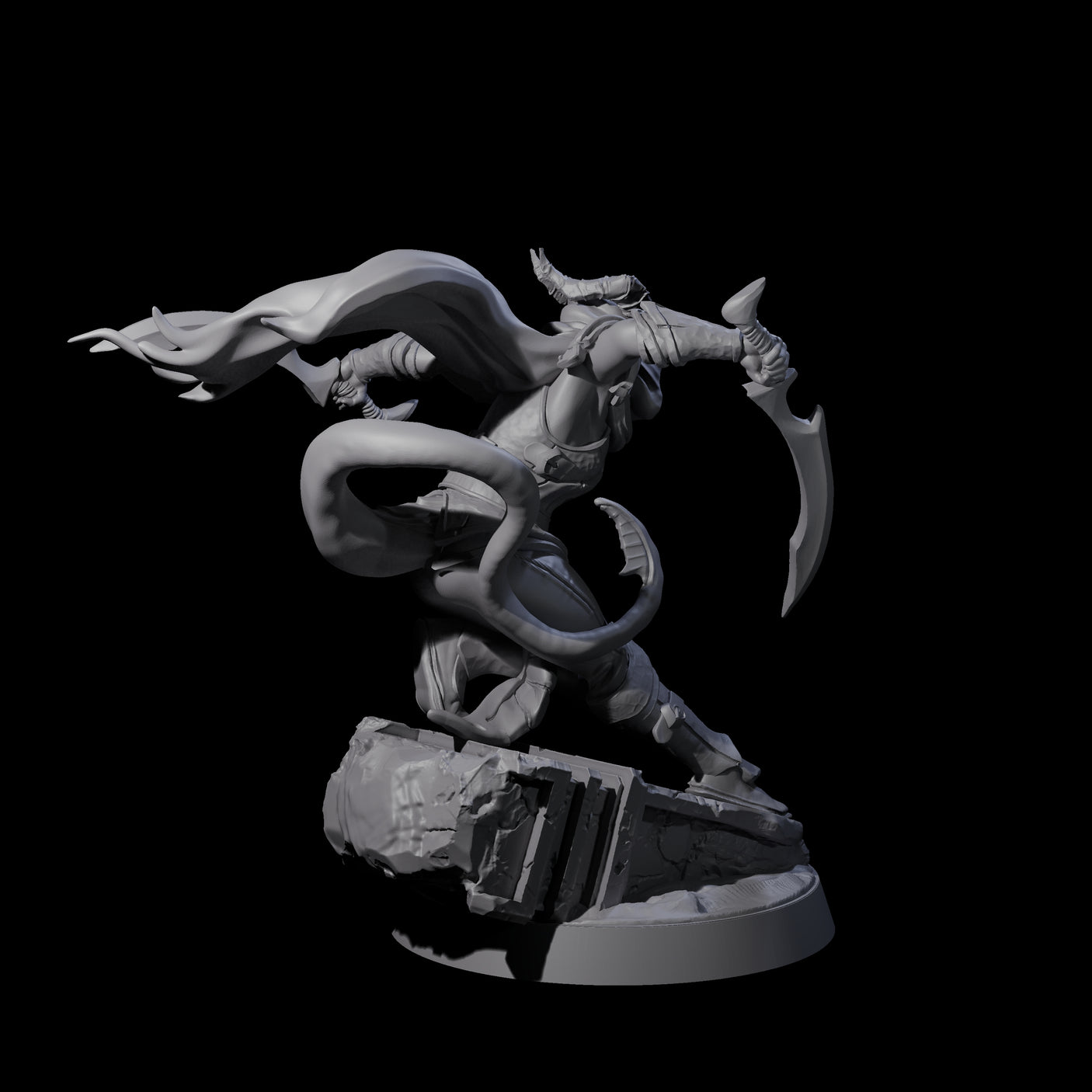 Smooth Tiefling Assassin Miniature for Dungeons and Dragons, Pathfinder or other TTRPGs