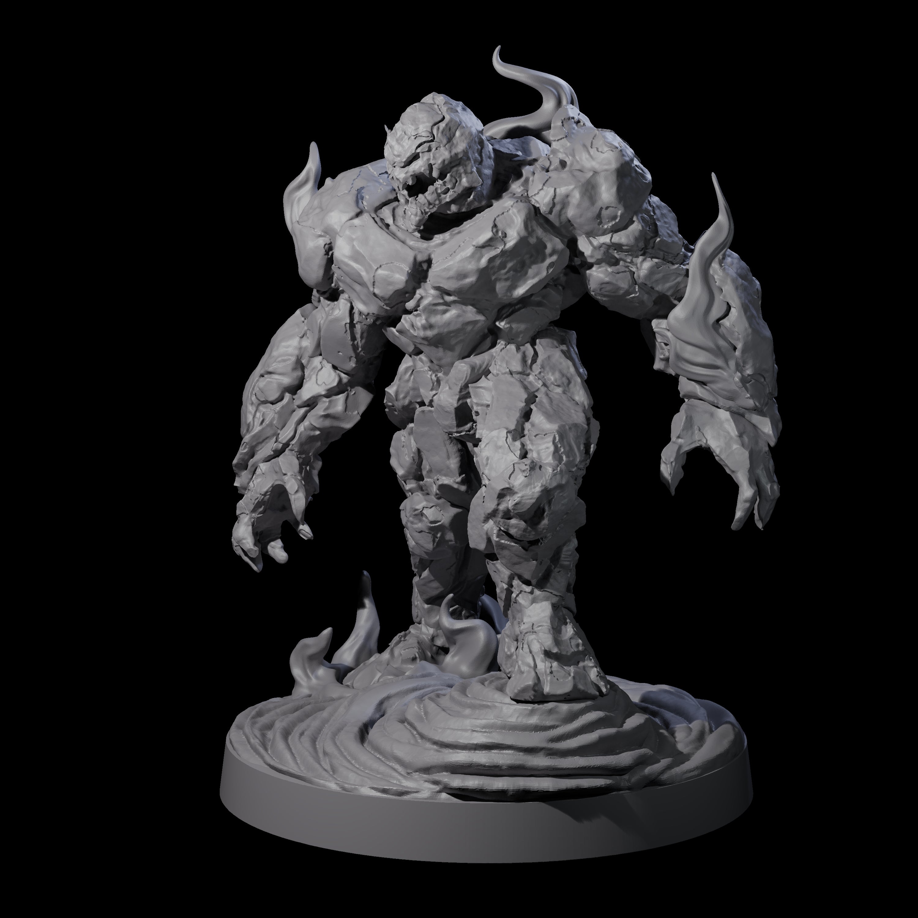 Smouldering Vulcanite Elemental Miniature for Dungeons and Dragons, Pathfinder or other TTRPGs