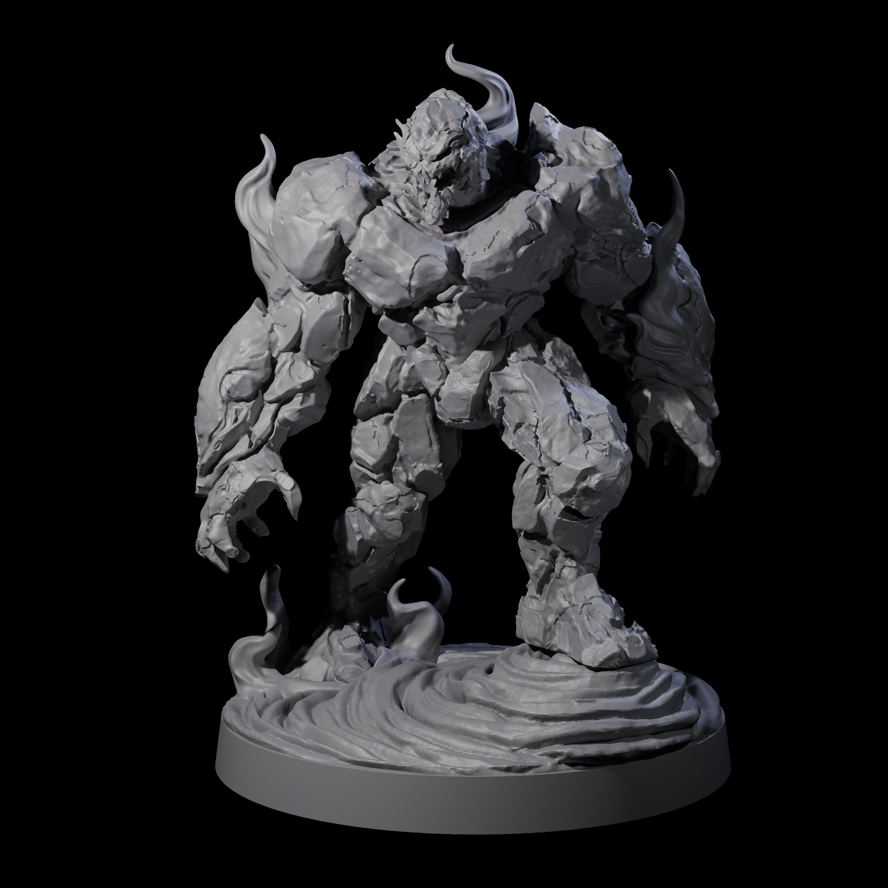 Smouldering Vulcanite Elemental Miniature for Dungeons and Dragons, Pathfinder or other TTRPGs