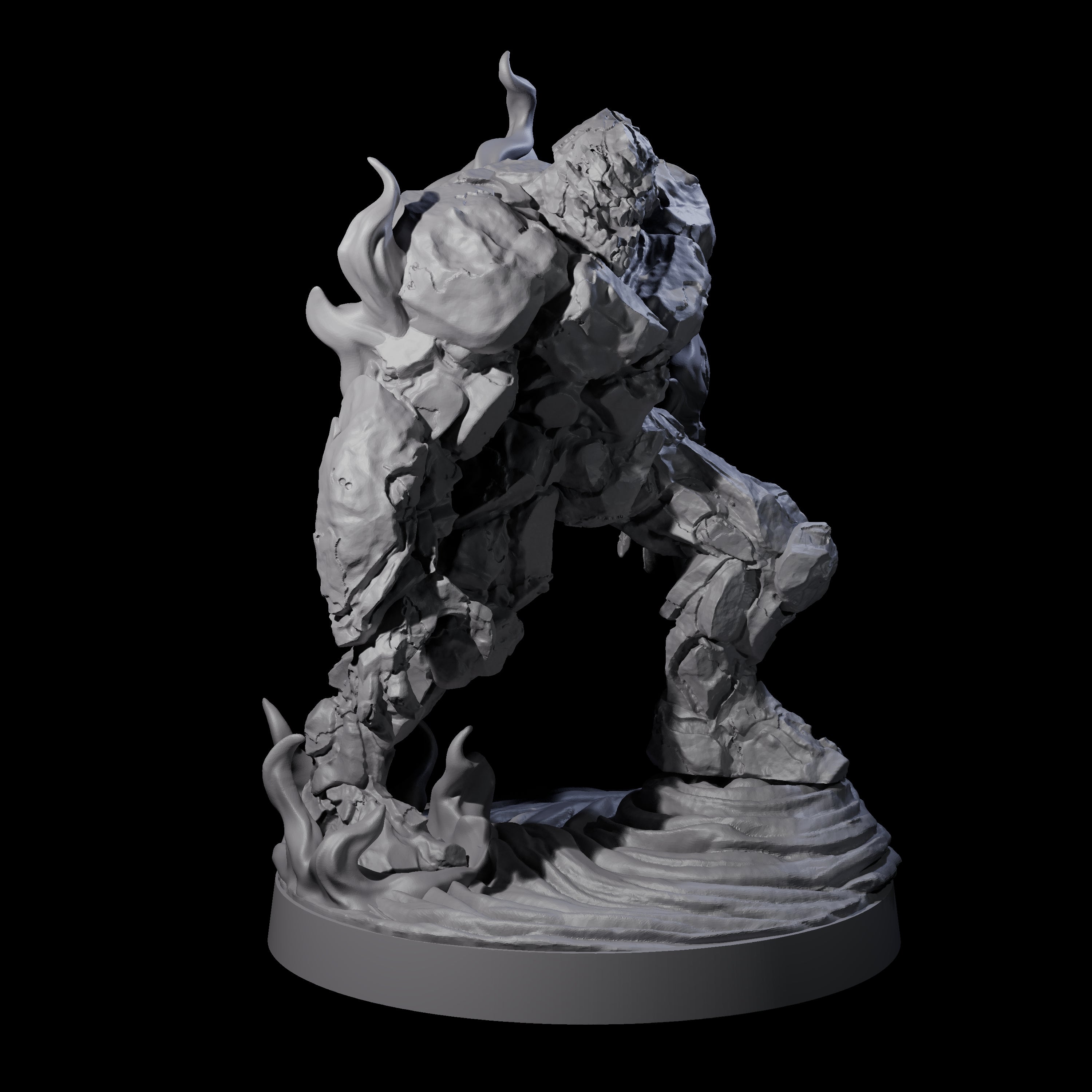 Smouldering Vulcanite Elemental Miniature for Dungeons and Dragons, Pathfinder or other TTRPGs