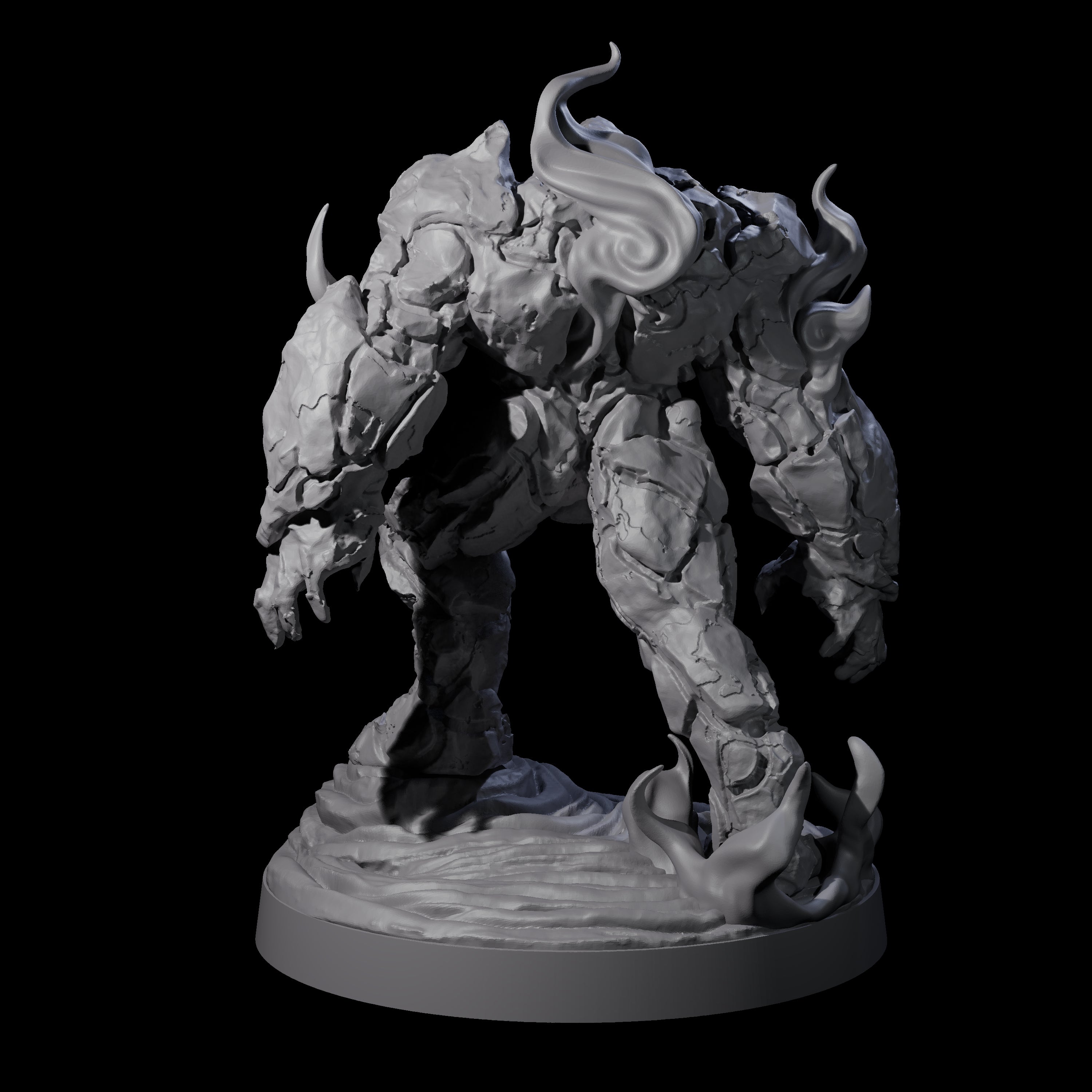 Smouldering Vulcanite Elemental Miniature for Dungeons and Dragons, Pathfinder or other TTRPGs