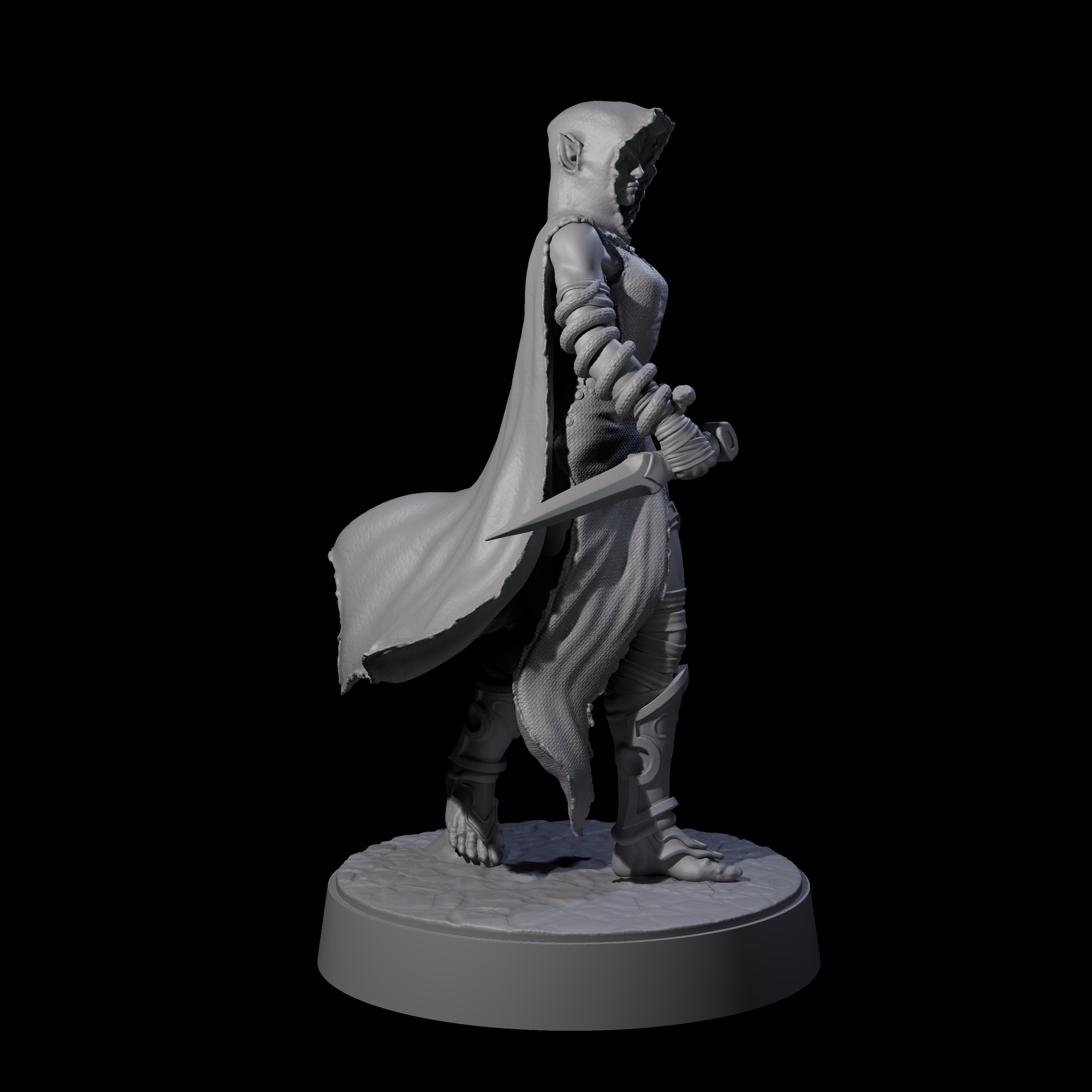 Snake Charmer Elf Rogue Miniature for Dungeons and Dragons, Pathfinder or other TTRPGs
