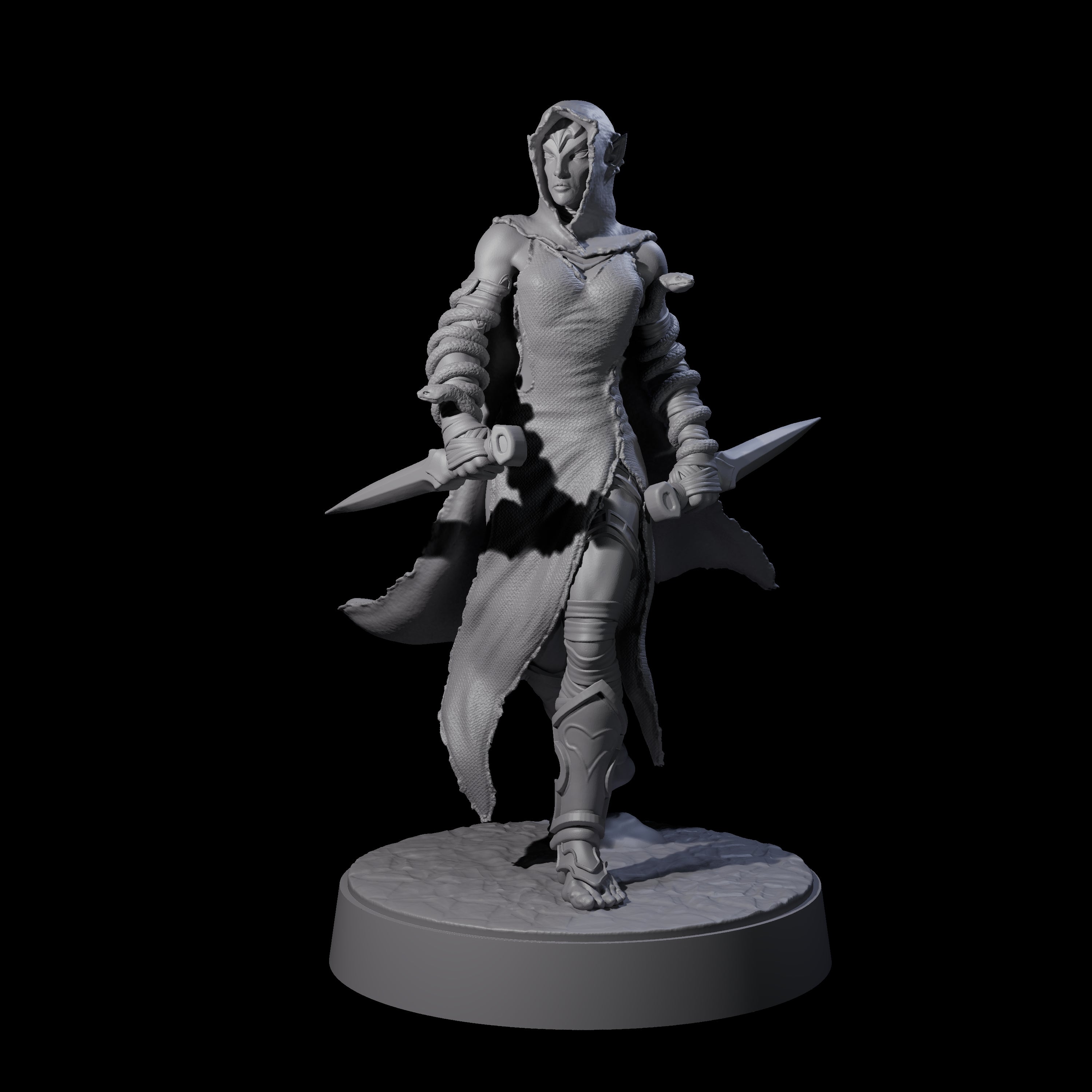 Snake Charmer Elf Rogue Miniature for Dungeons and Dragons, Pathfinder or other TTRPGs