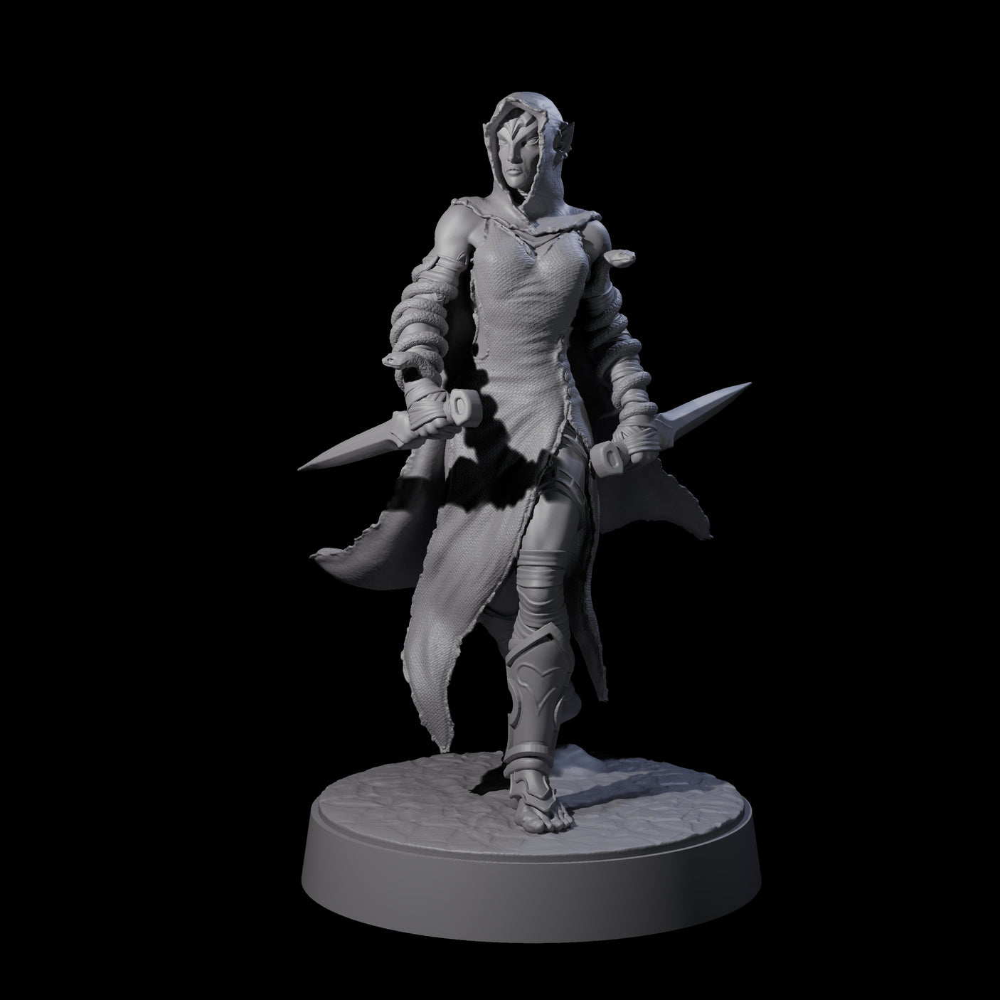 Snake Charmer Elf Rogue Miniature for Dungeons and Dragons, Pathfinder or other TTRPGs
