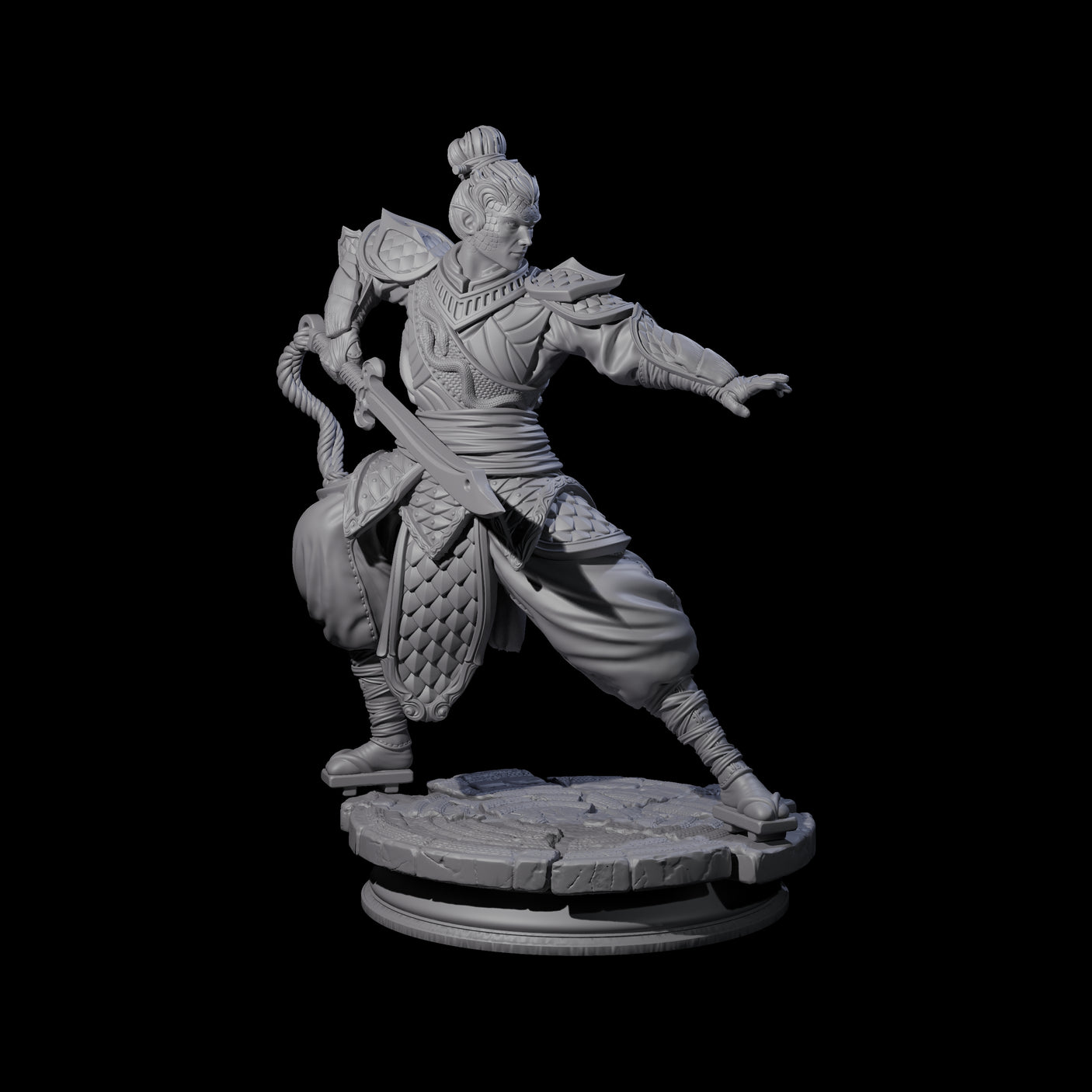 Snakey Monk Miniature for Dungeons and Dragons, Pathfinder or other TTRPGs