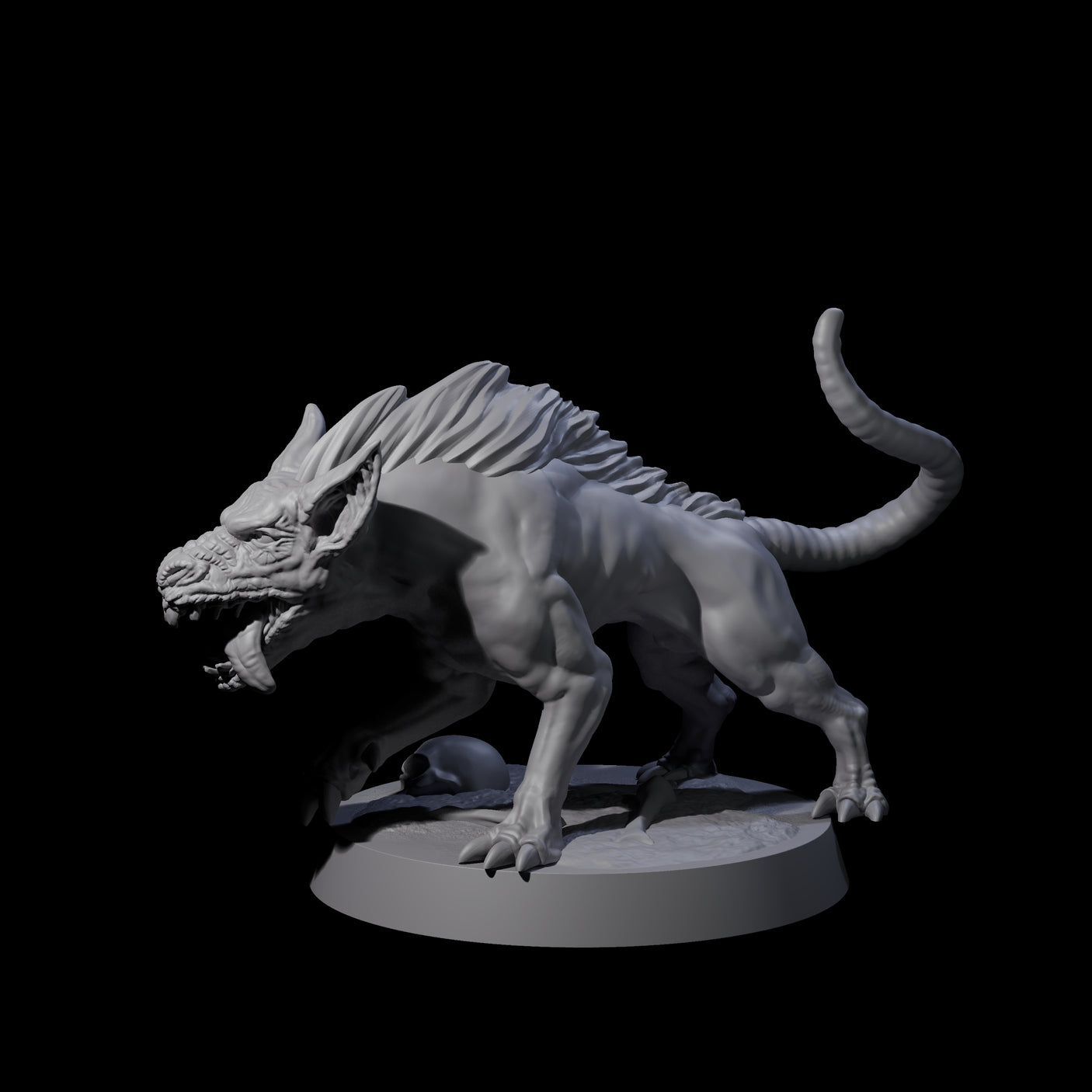 Snarling Goblin Dog B Miniature for Dungeons and Dragons, Pathfinder or other TTRPGs